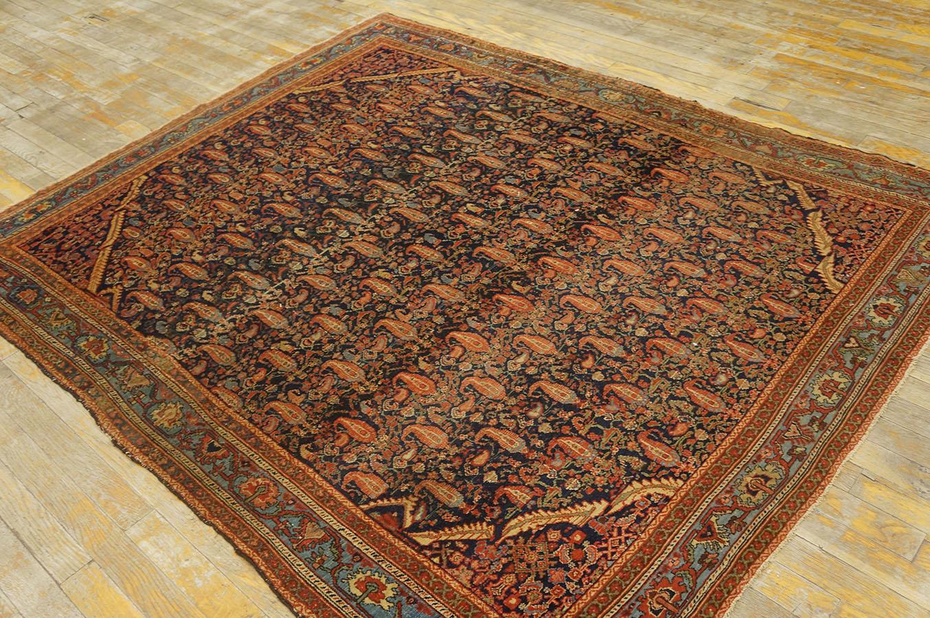 Tappeto persiano Malayer della fine del XIX secolo ( 5' x 6' 2'' - 152 x 188 cm ) In condizioni buone in vendita a New York, NY