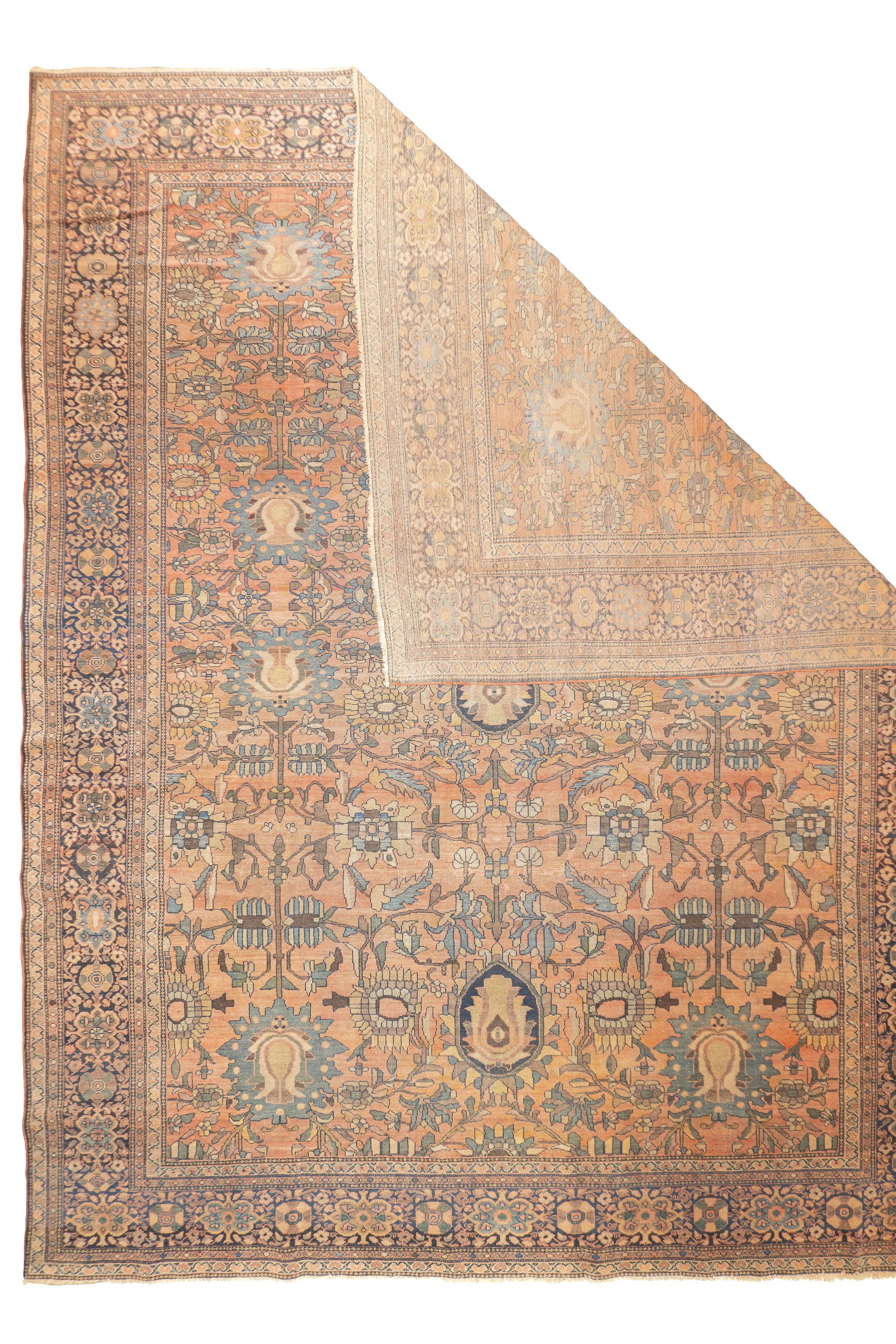 Antique Persian Malayer Rug 8'11'' x 11'5''. A large town in the Greater Hamadan Weaving Area, specializing in single-wefted scatters, room sizes, gallery carpets, long rugs and occasional runners. Numerous satellite villages. Wide range of