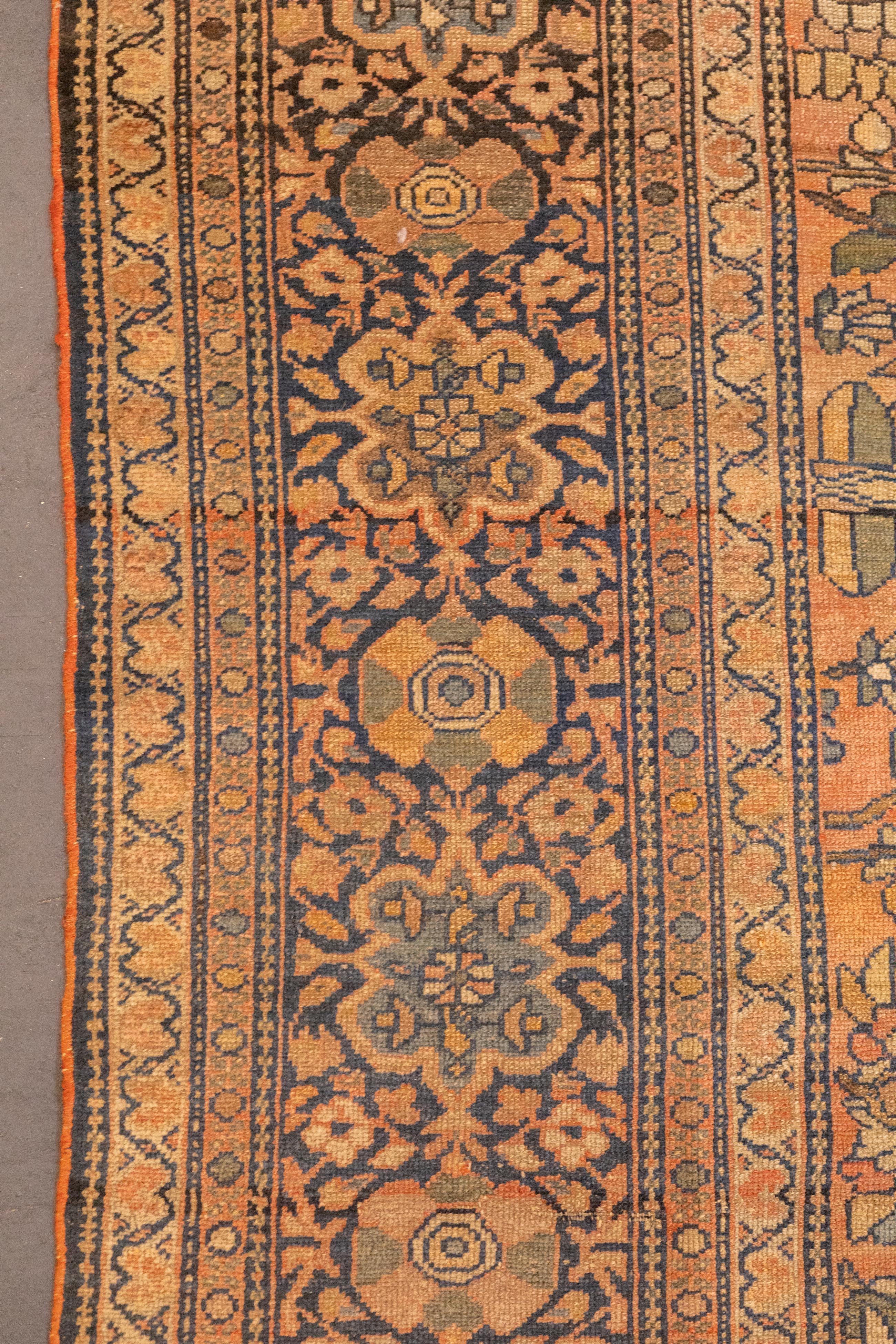 Antique Persian Malayer Rug 8'11'' x 11'5'' For Sale 1