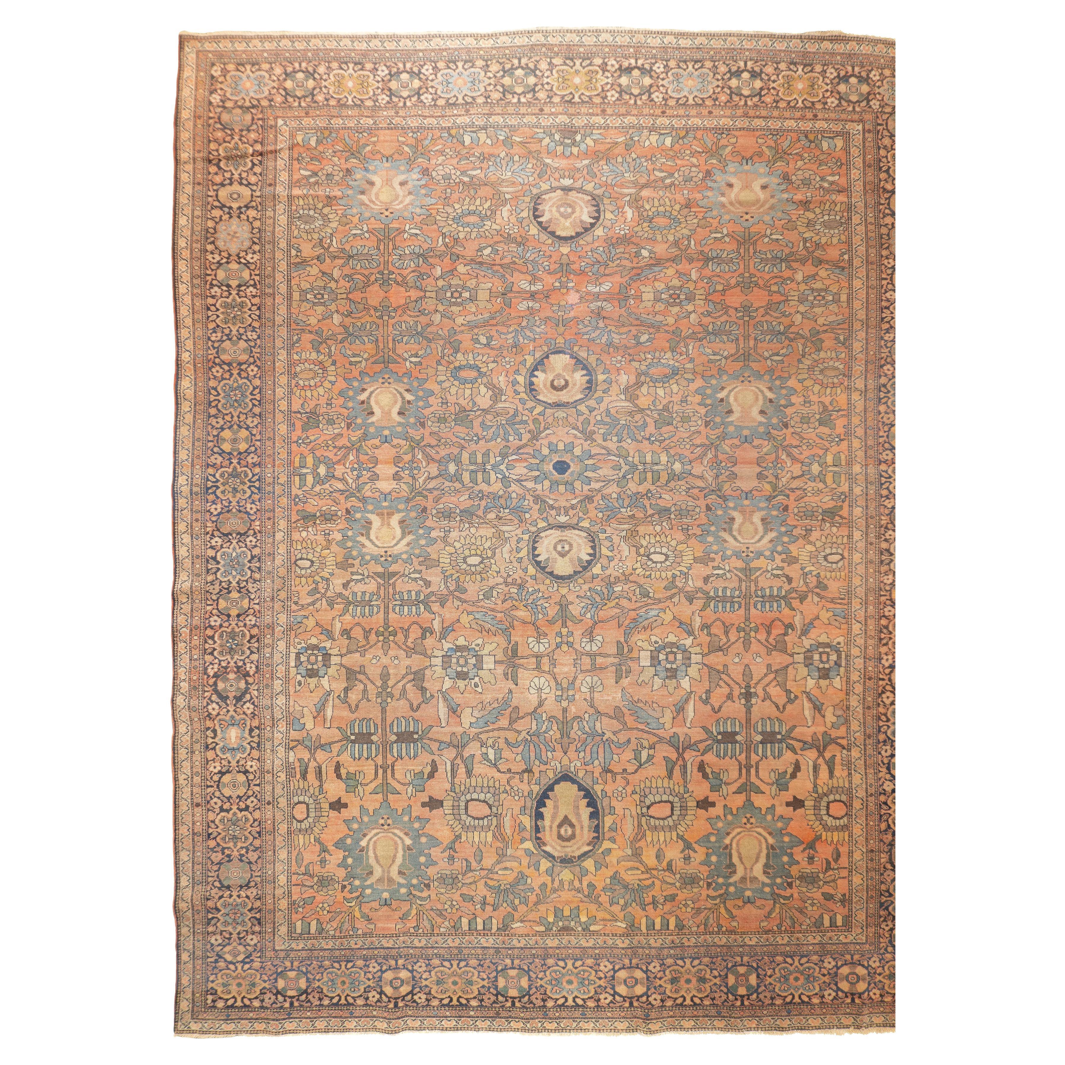 Antique Persian Malayer Rug 8'11'' x 11'5'' For Sale