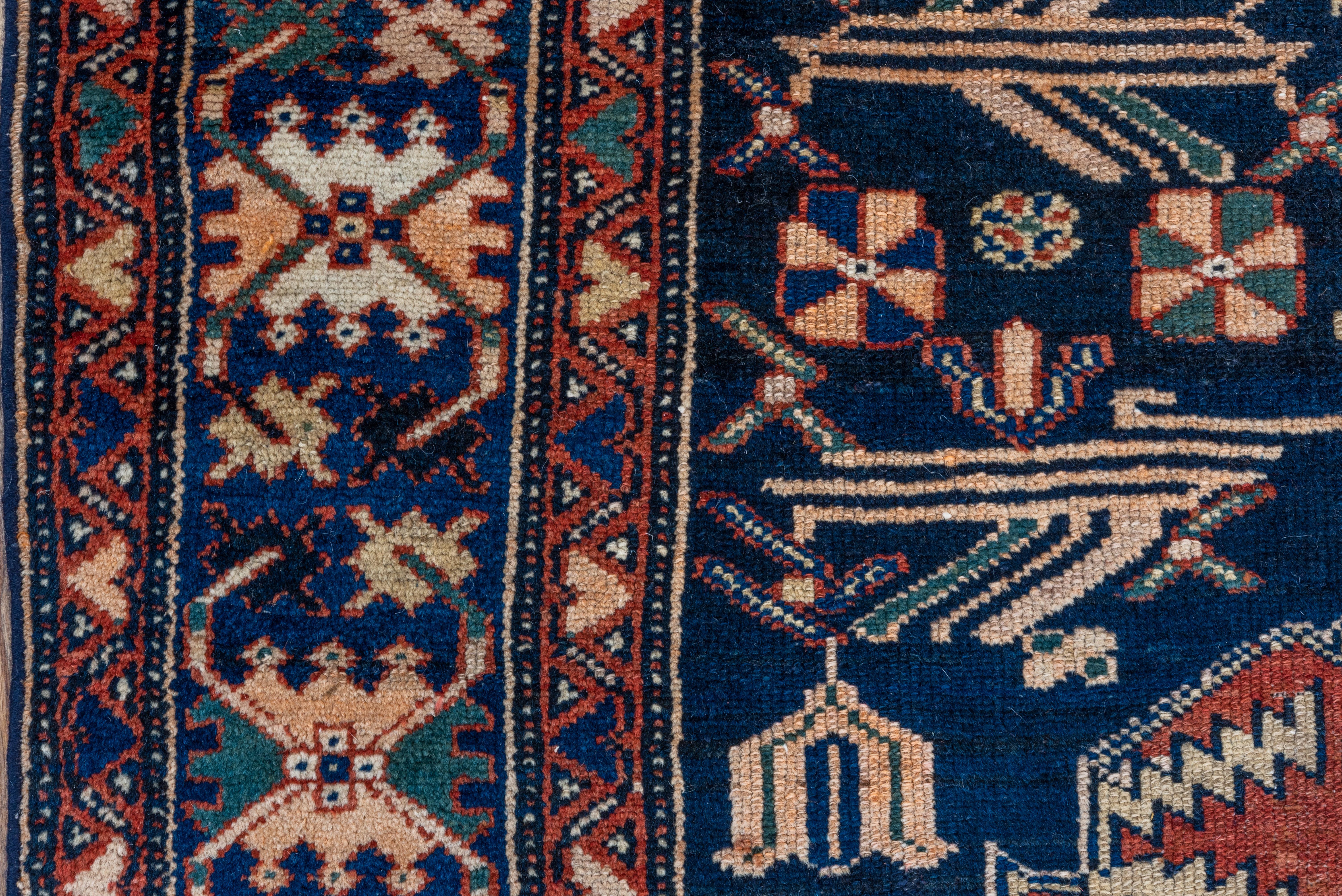 Antique Persian Malayer Rug, Blue Field, Teal Accents In Good Condition For Sale In New York, NY