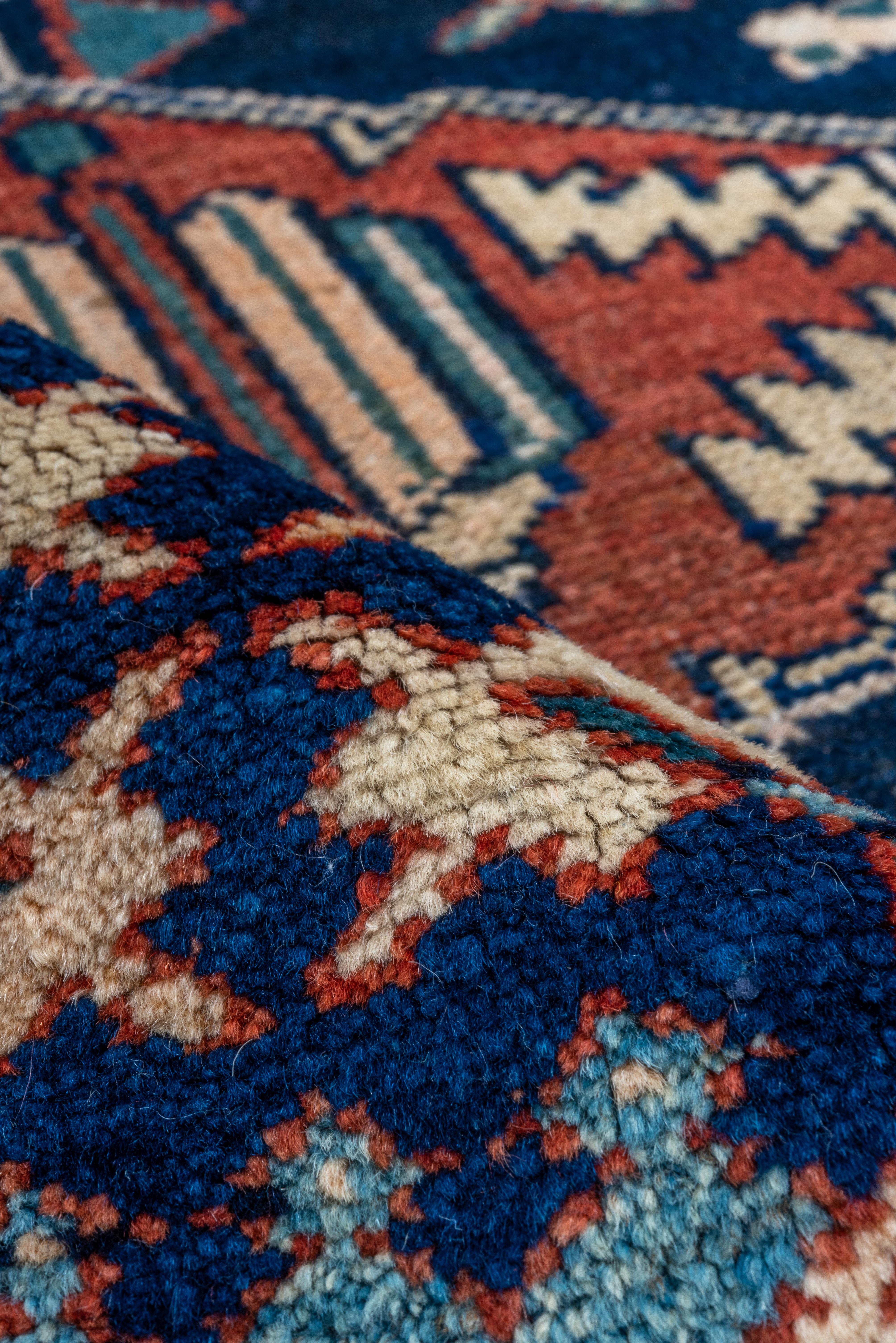 Early 20th Century Antique Persian Malayer Rug, Blue Field, Teal Accents For Sale