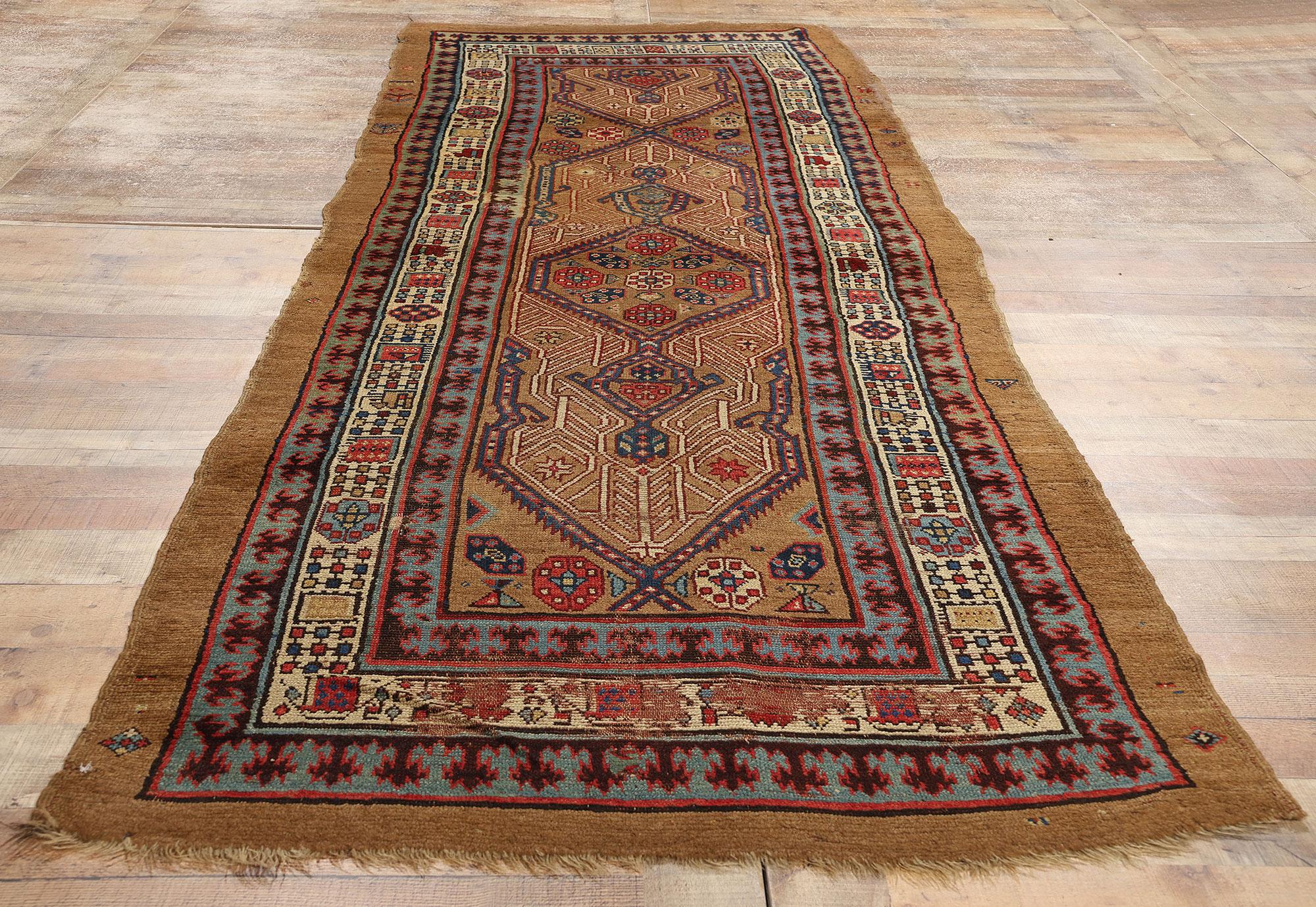 Antiker persischer Malayer Teppich Teppich Läufer (Handgeknüpft) im Angebot