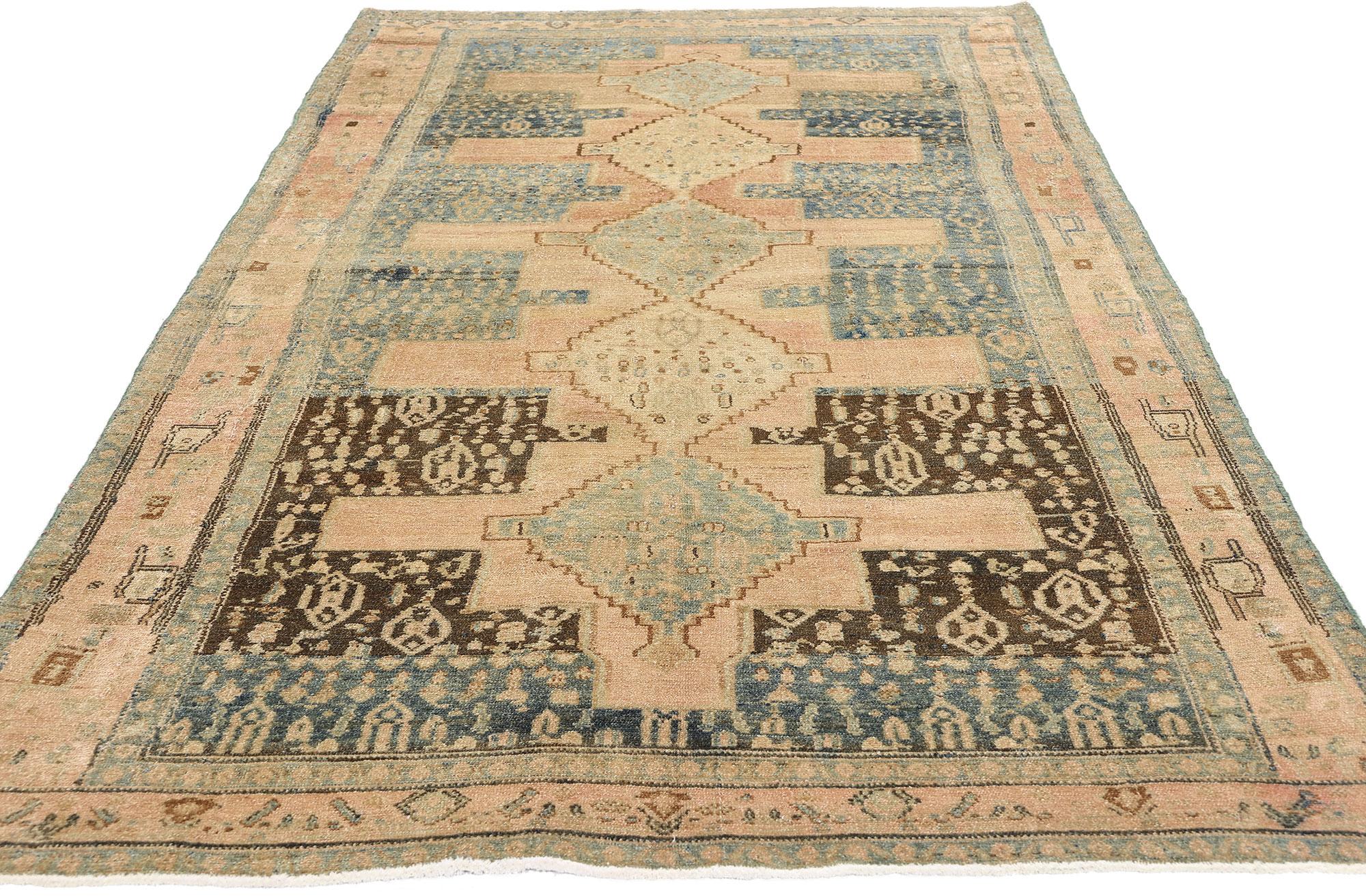 Hand-Knotted Antique Persian Malayer Rug Carpet Runner For Sale