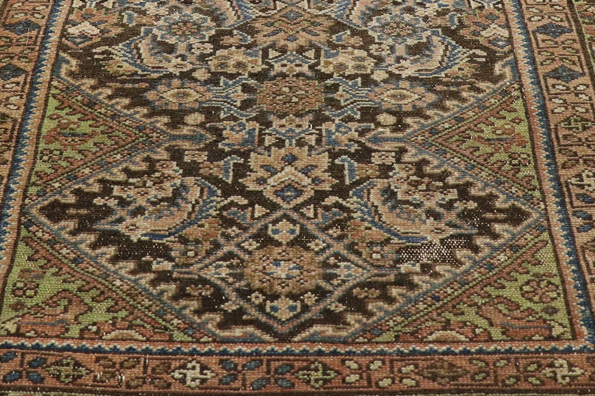 Antiker persischer Malayer Teppich Teppich Läufer (Wolle) im Angebot