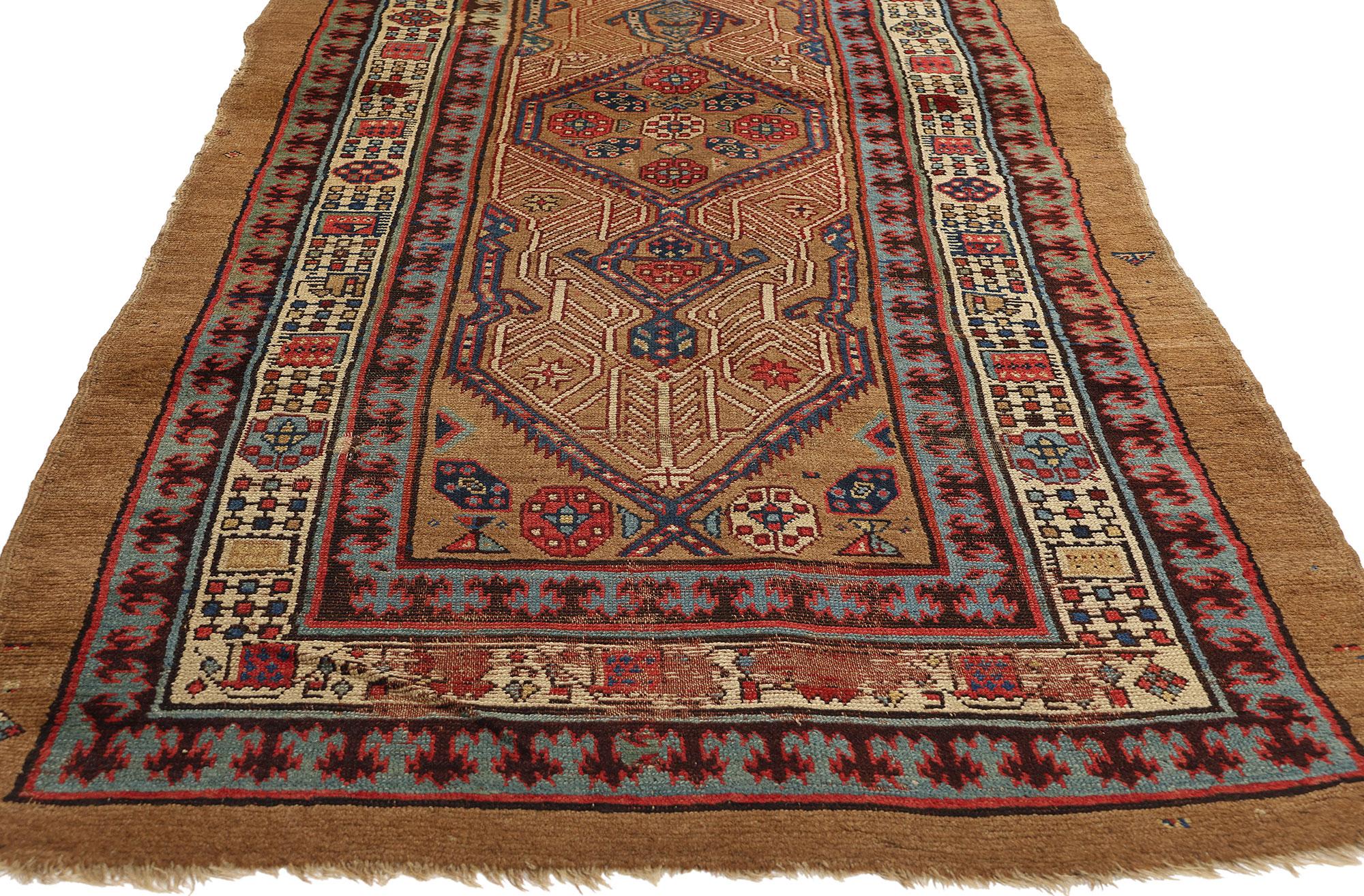 73708 Antique Persian Malayer Rug Runner, 03’08 x 11’06. Persian Malayer carpet runners are long, narrow rugs handcrafted in the Malayer region of western Iran. These runners typically feature intricate designs such as geometric patterns, floral