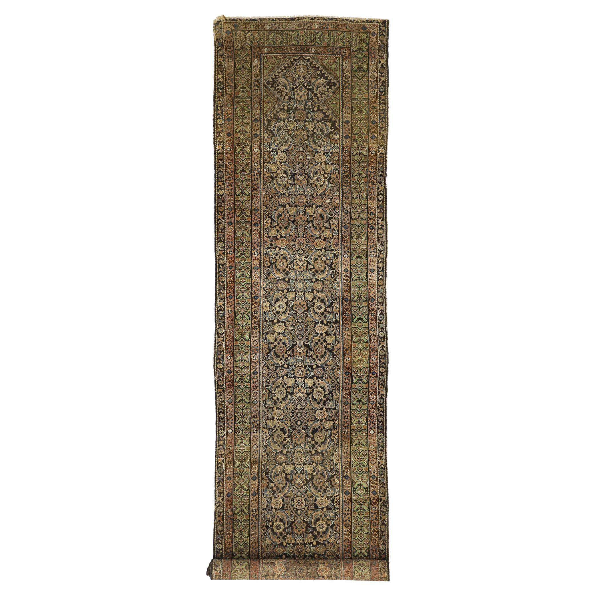 Antique tapis persan Malayer Tapis de course