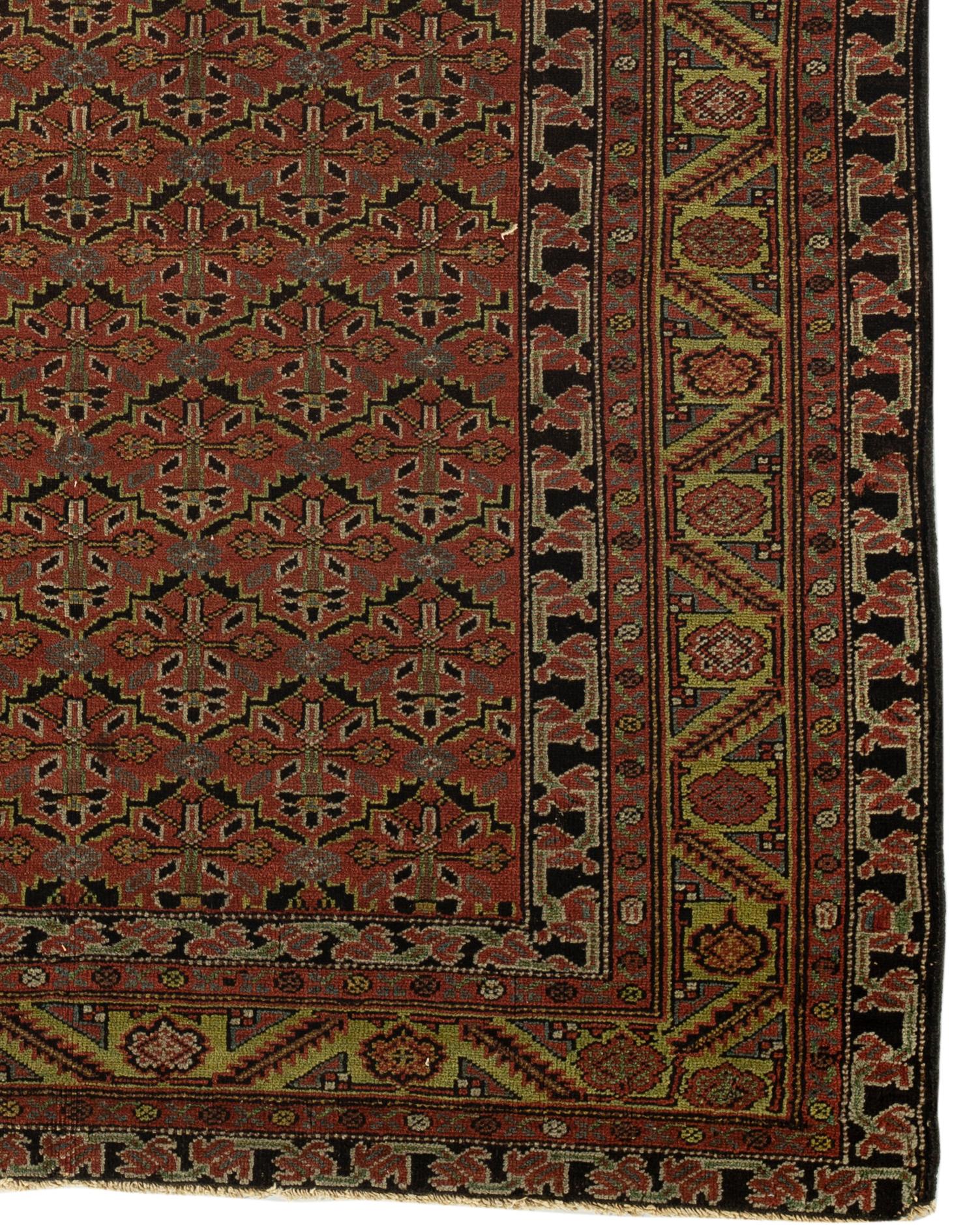 19th Century Antique Persian Malayer Rug, circa 1880 For Sale