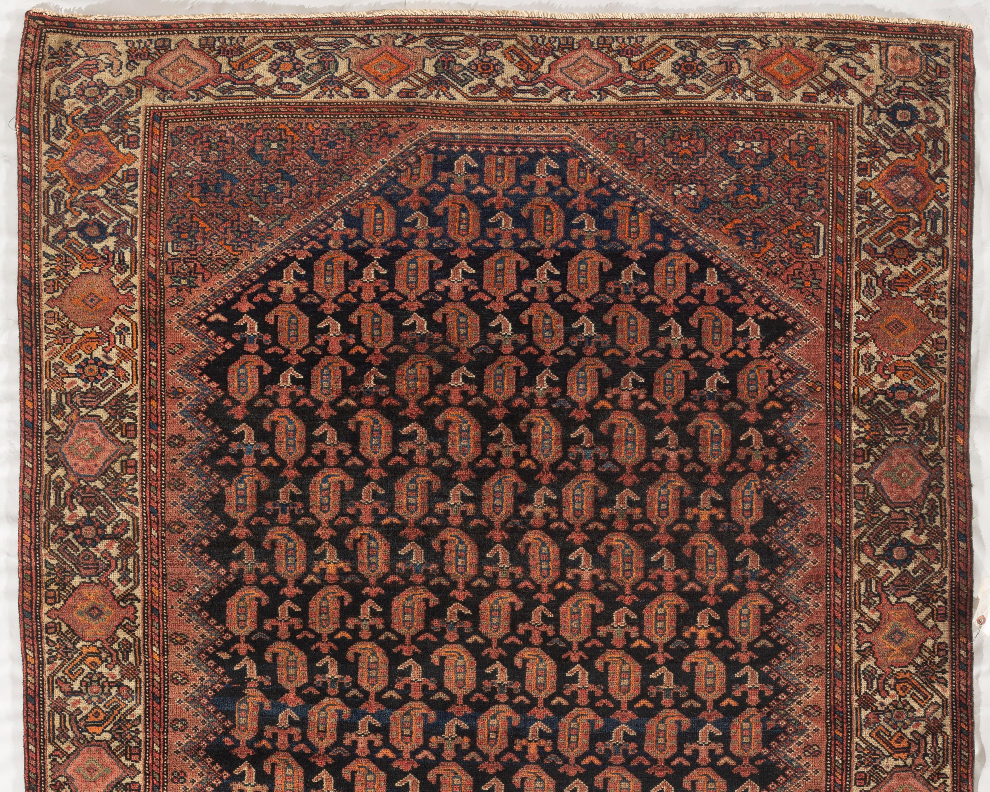Hand-Woven Antique Persian Malayer Rug, circa 1900  4'10 x 5'11 For Sale