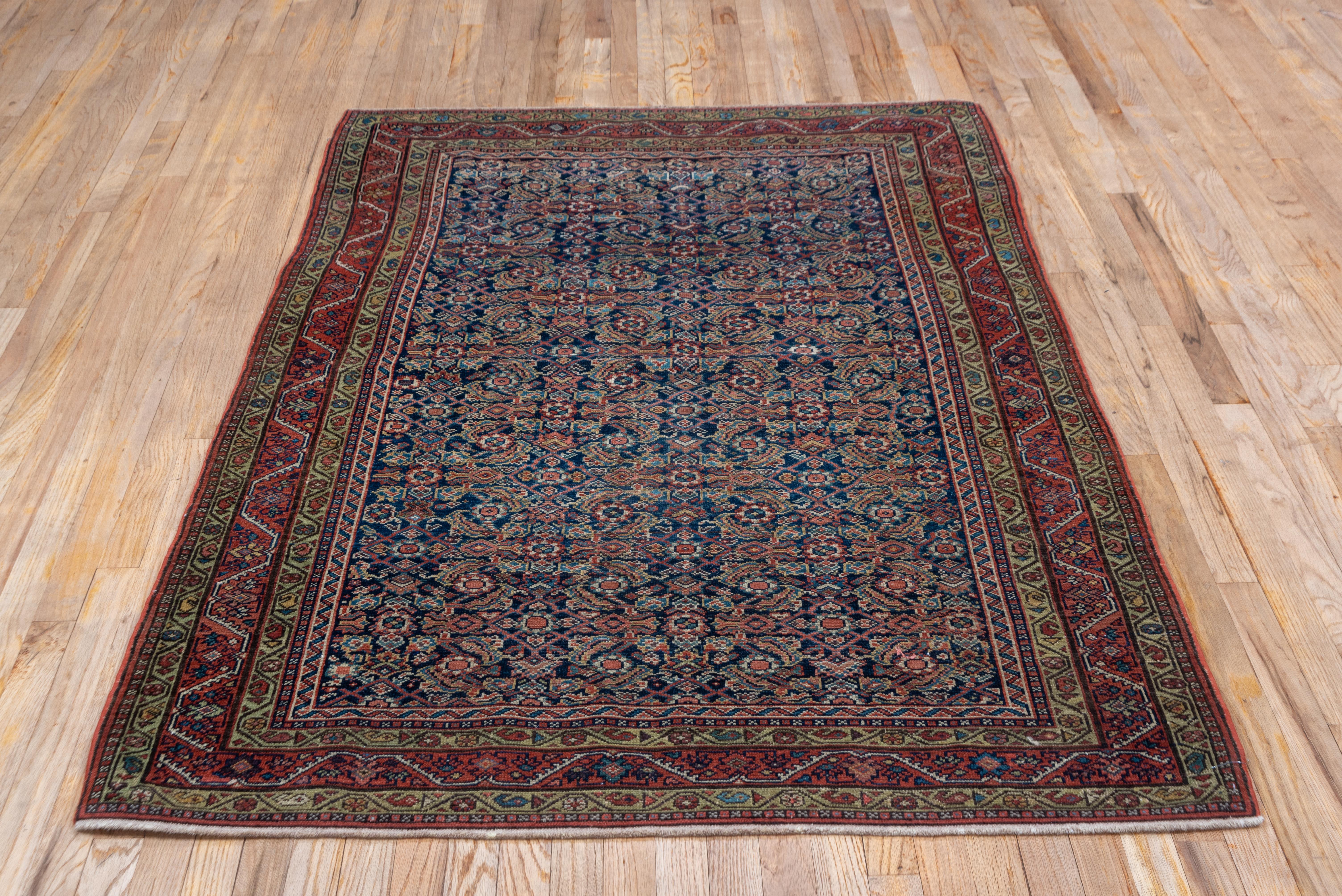 Hand-Knotted Antique Persian Malayer Rug, circa 1910s, Excellent Colors For Sale
