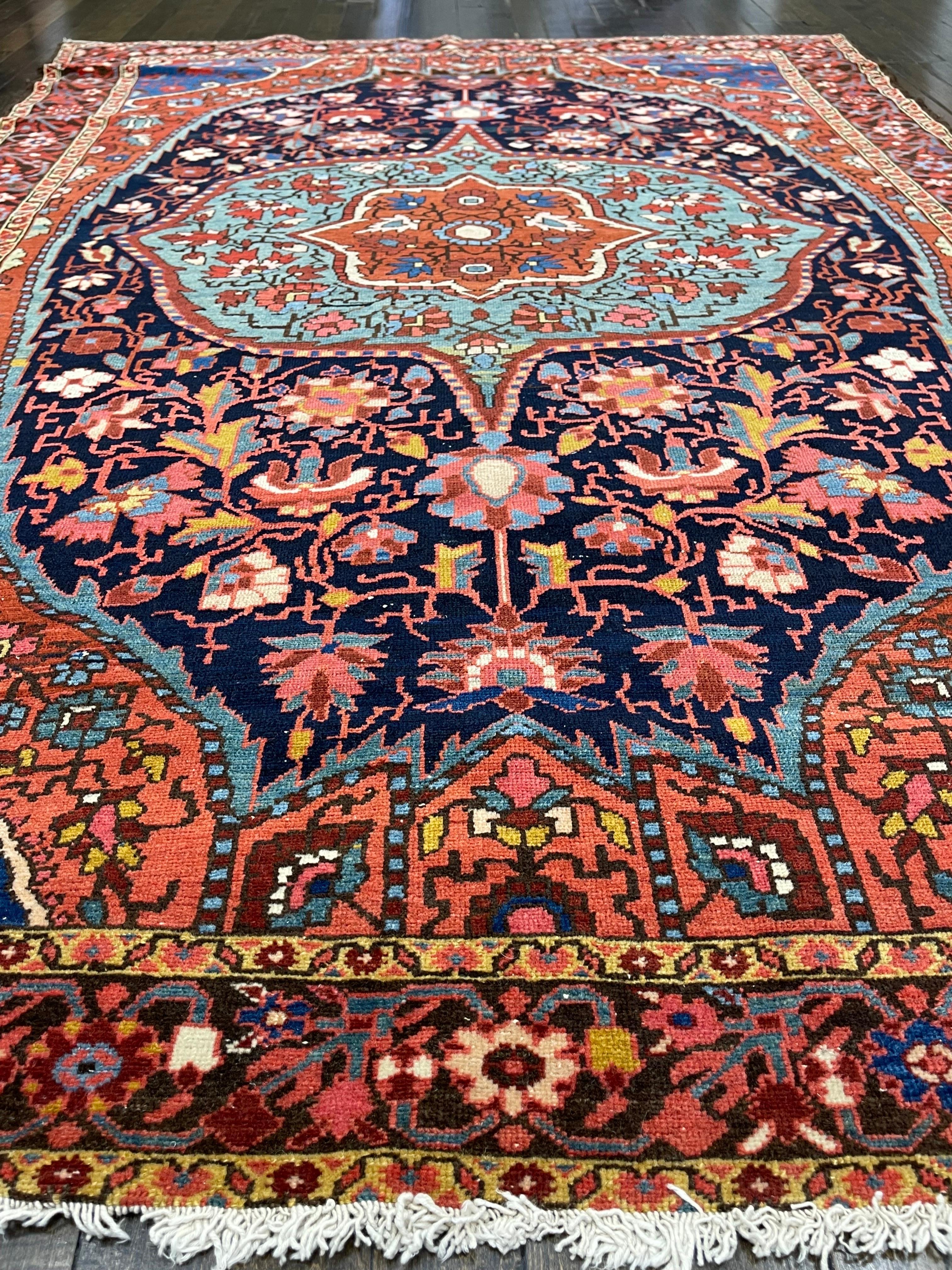 Vegetable Dyed Antique Persian Malayer Rug, Circa 1920 For Sale