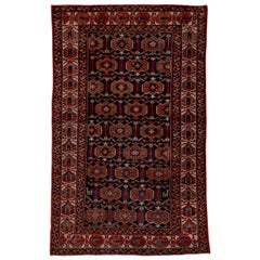 Antique Persian Malayer Rug, Dark Palette, Allover Field