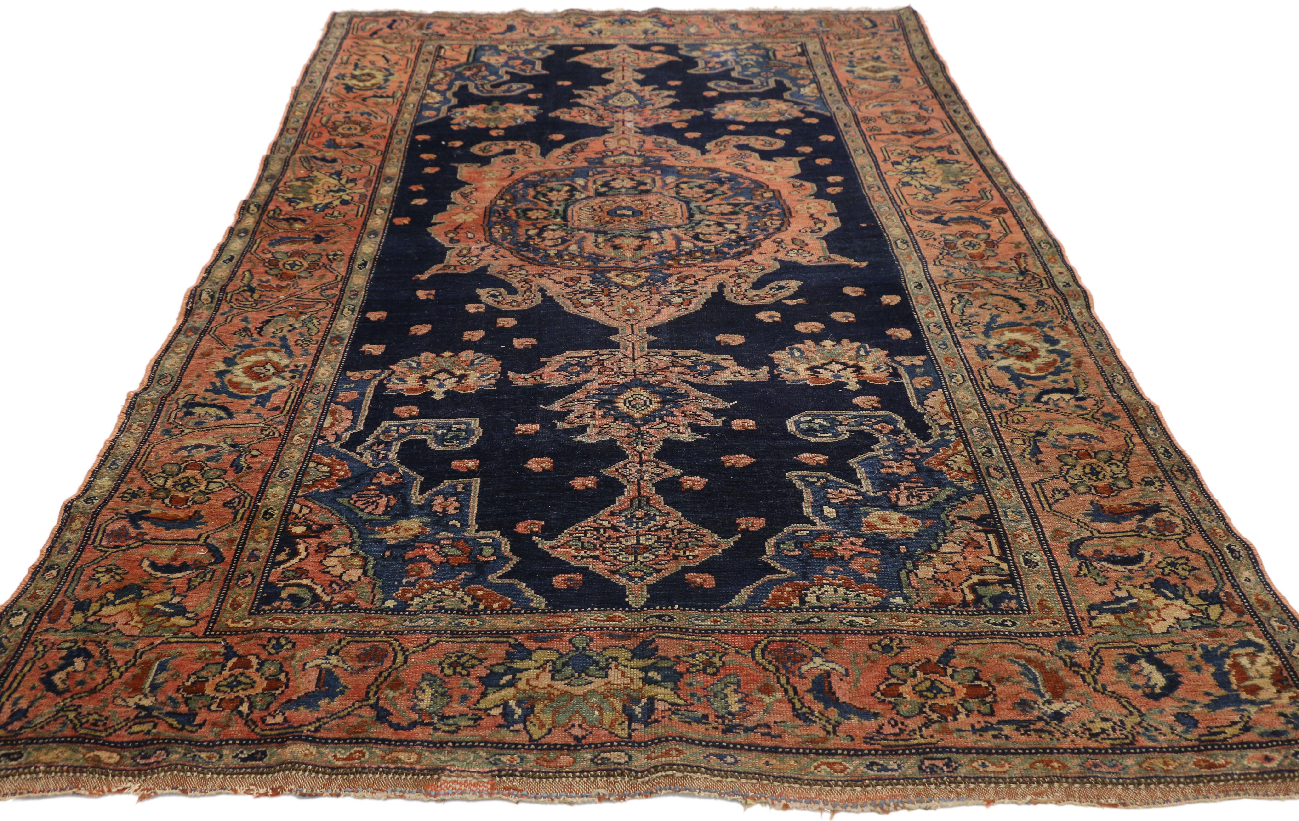 Hand-Knotted Antique Persian Malayer Rug for Entry, Kitchen, Foyer, or Bathroom For Sale