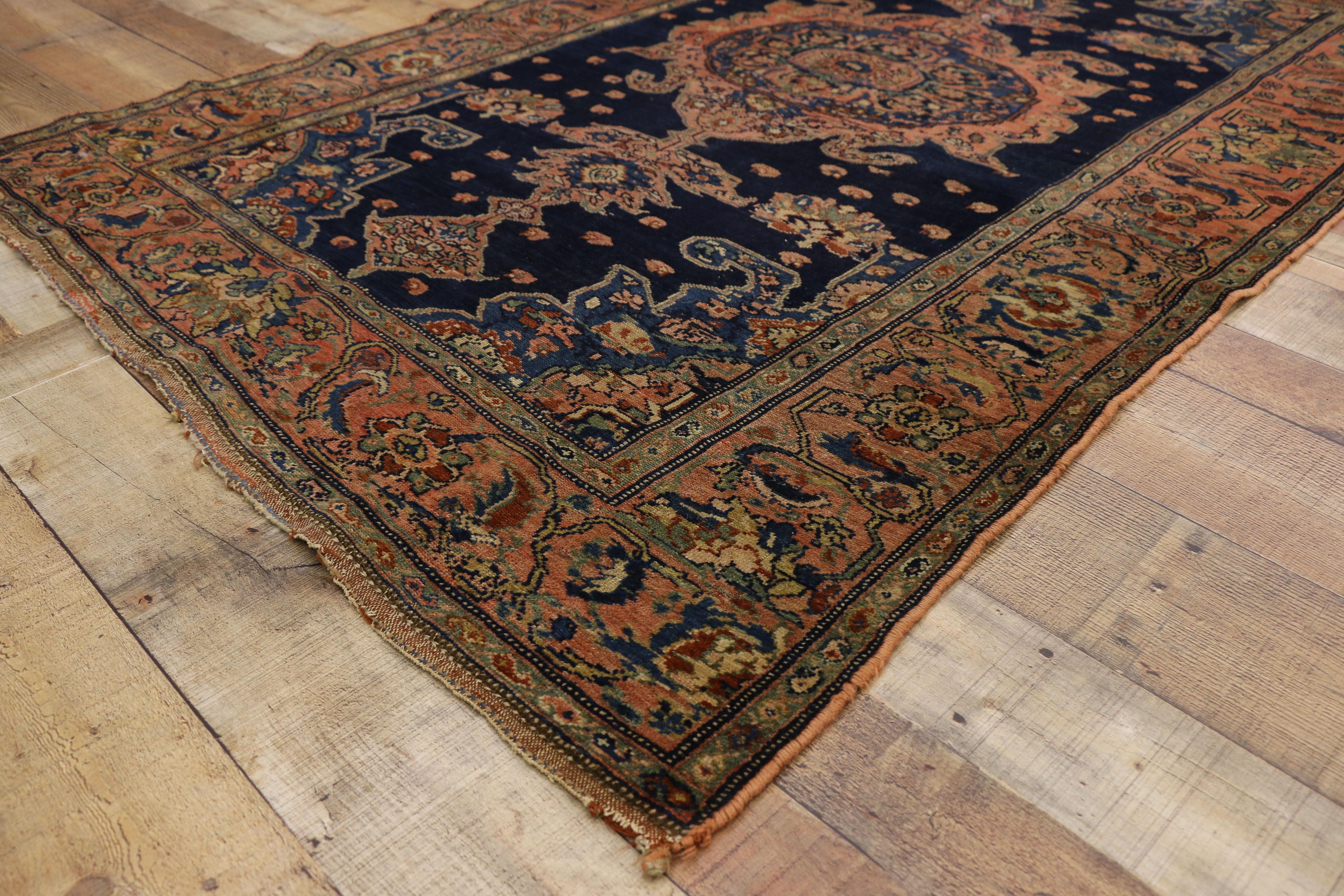 Wool Antique Persian Malayer Rug for Entry, Kitchen, Foyer, or Bathroom For Sale
