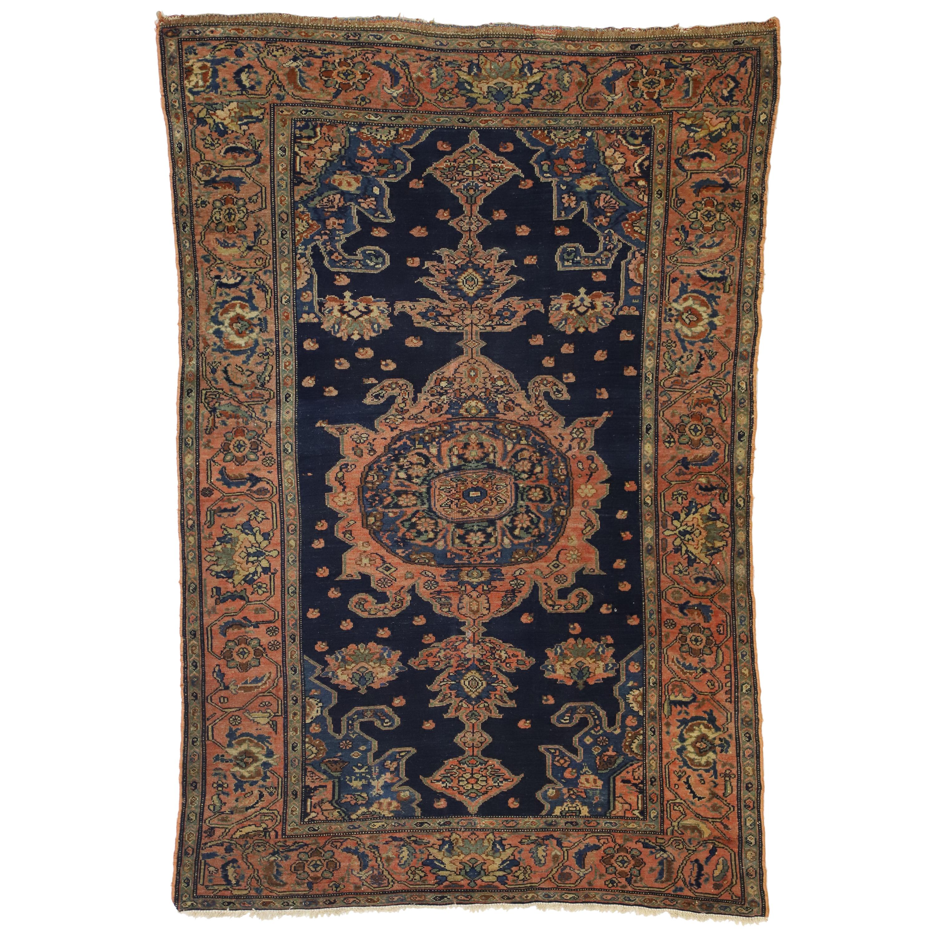 Tapis persan ancien Malayer pour l'entrée, la cuisine, le foyer ou la salle de bains