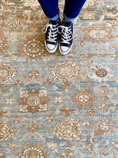 Light Blue Antique Persian Malayer Rug