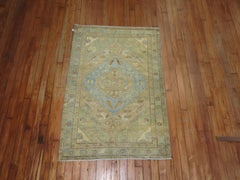 Light Camel Green Blue Antique Persian Malayer Rug