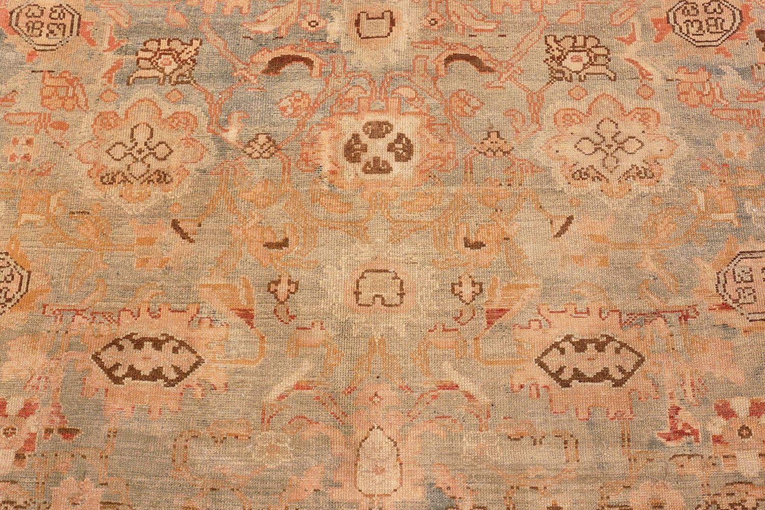 Hand-Knotted Antique Room Size Persian Malayer Rug. Size: 8 ft 1 in x 12 ft 4 in For Sale