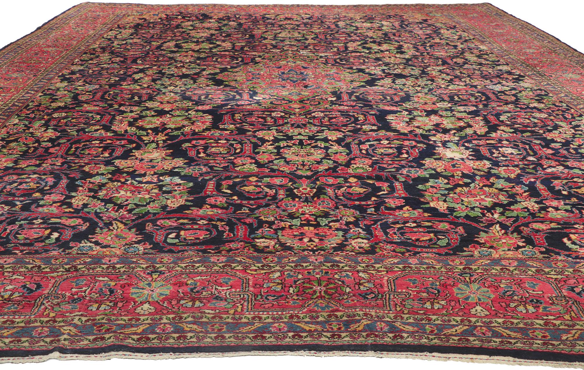 Hand-Knotted Oversized Antique Persian Malayer Rug, Classic Elegance Meets Timeless Allure For Sale