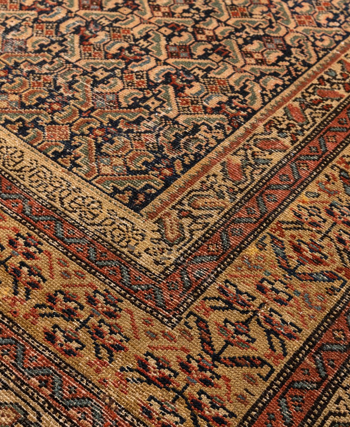 Hand-Knotted Antique Persian Malayer Rug  For Sale