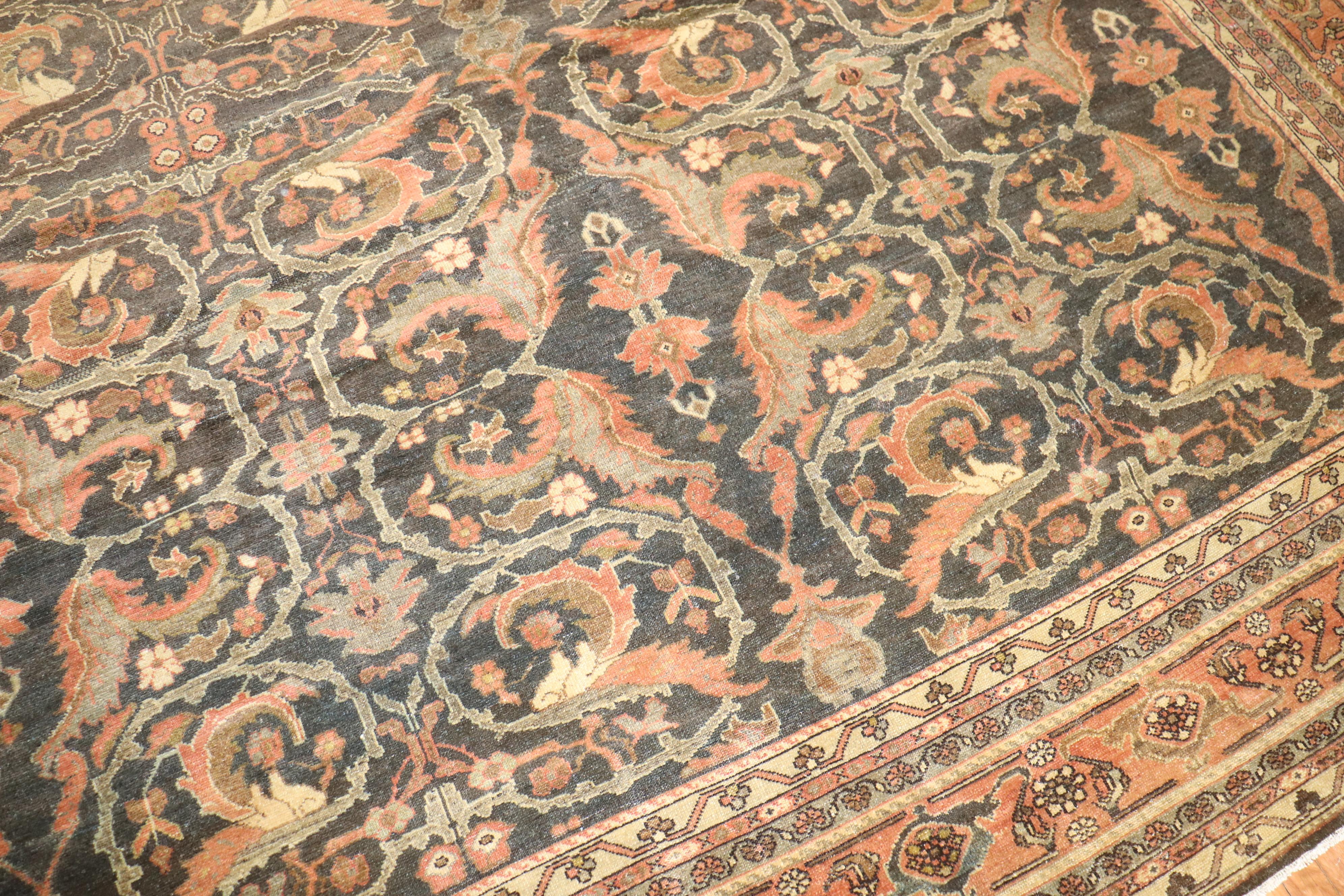 Sultanabad Antique Persian Malayer Rug For Sale