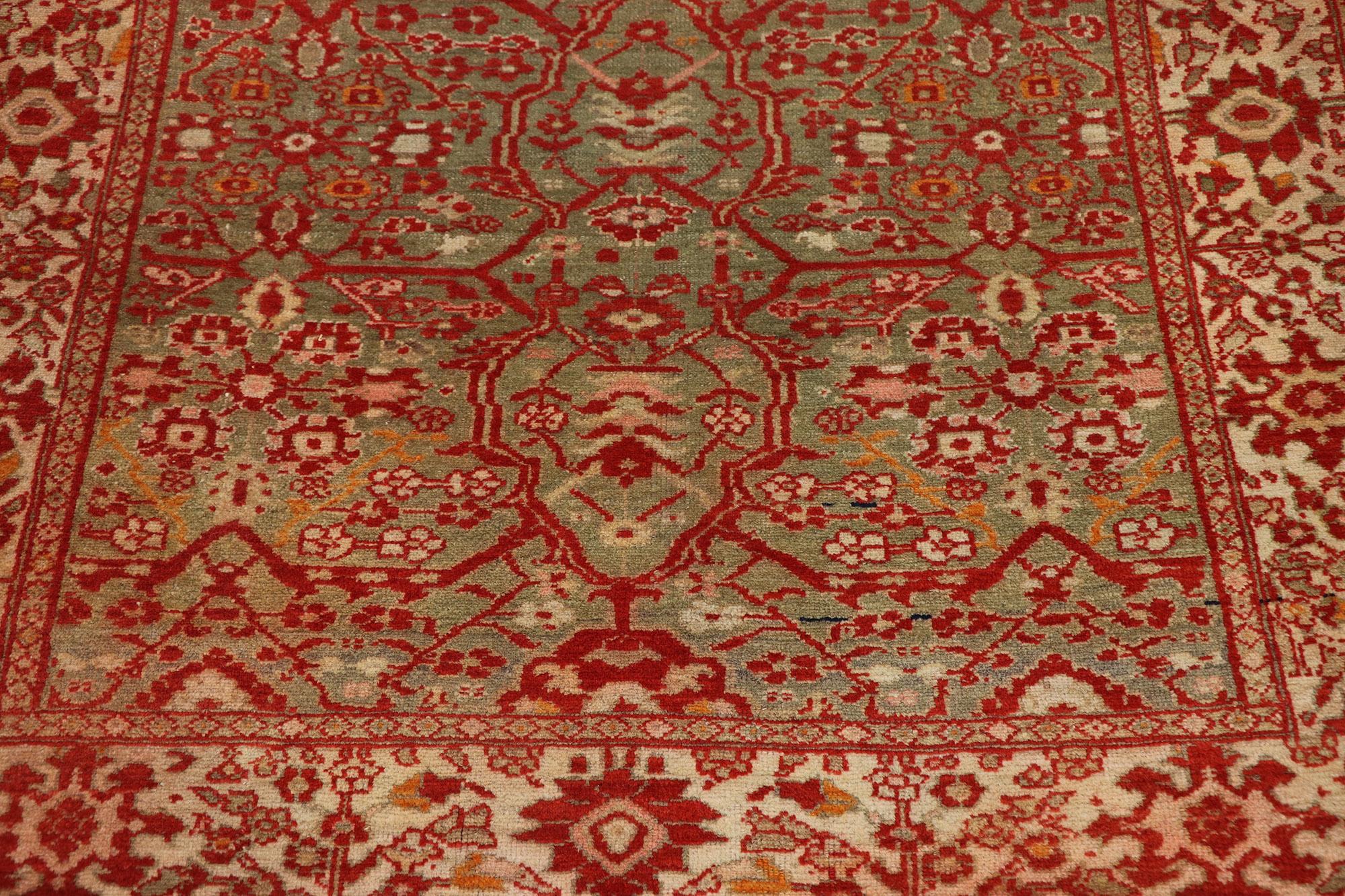 Antique Persian Malayer Rug In Distressed Condition For Sale In Dallas, TX