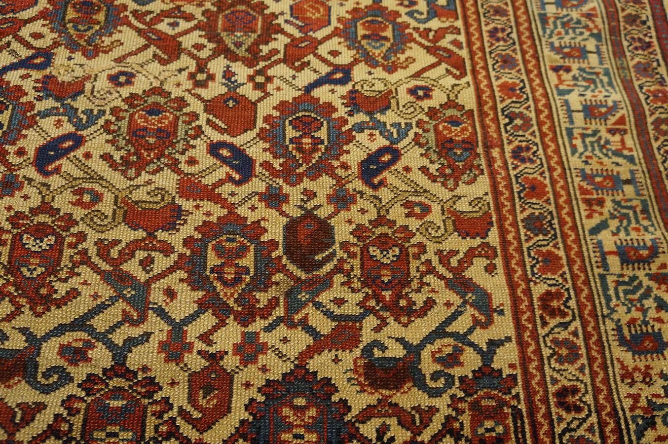 Wool 19th Century Persian Mishan Malayer Paisley Carpet ( 4'2