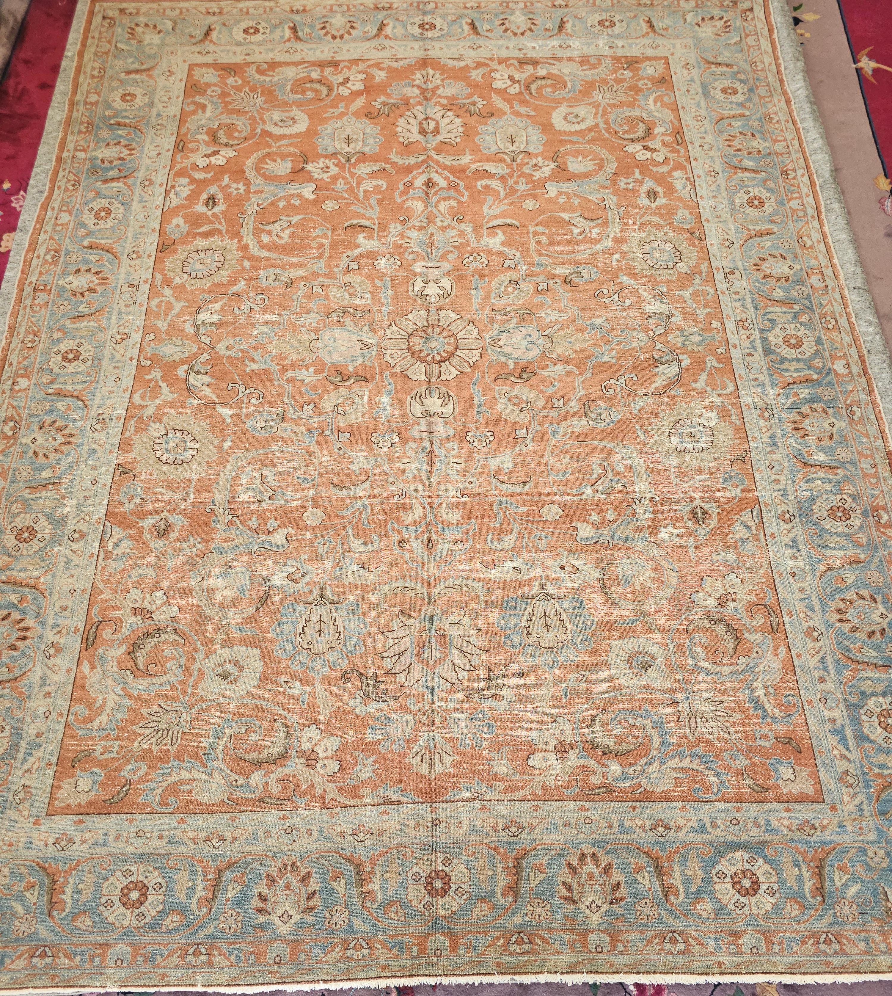 Antiker persischer Mahal-Teppich 10x14 (Wolle) im Angebot