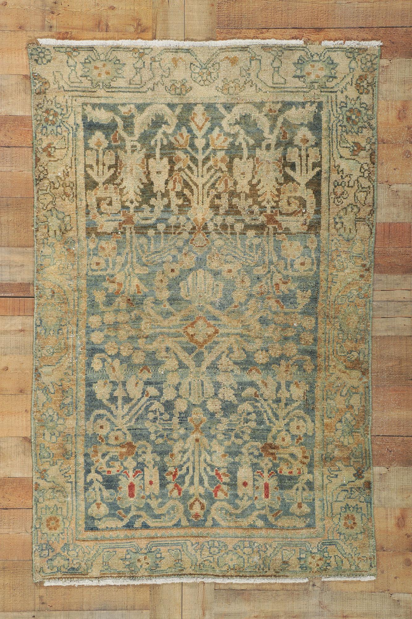 Tappeto persiano Malayer blu egeo del 1920 con stile moderno in vendita 1