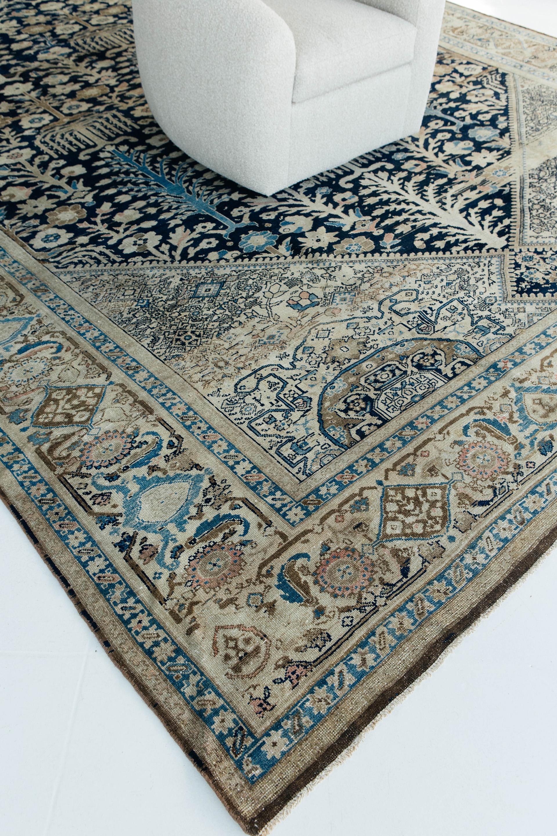 Wool Antique Persian Malayer Rug For Sale