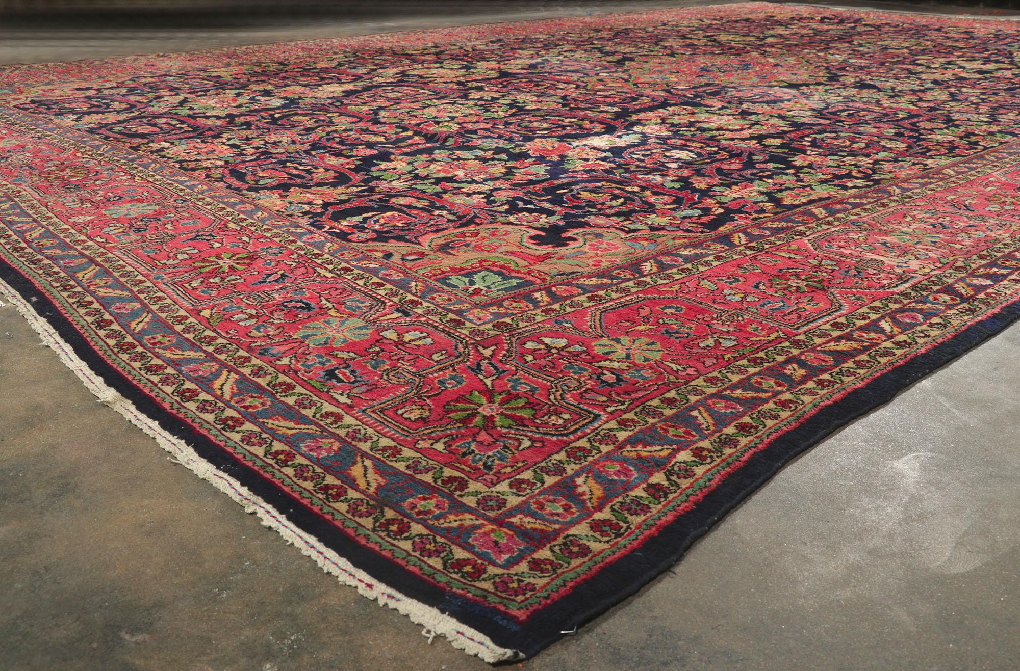 Wool Oversized Antique Persian Malayer Rug, Classic Elegance Meets Timeless Allure For Sale