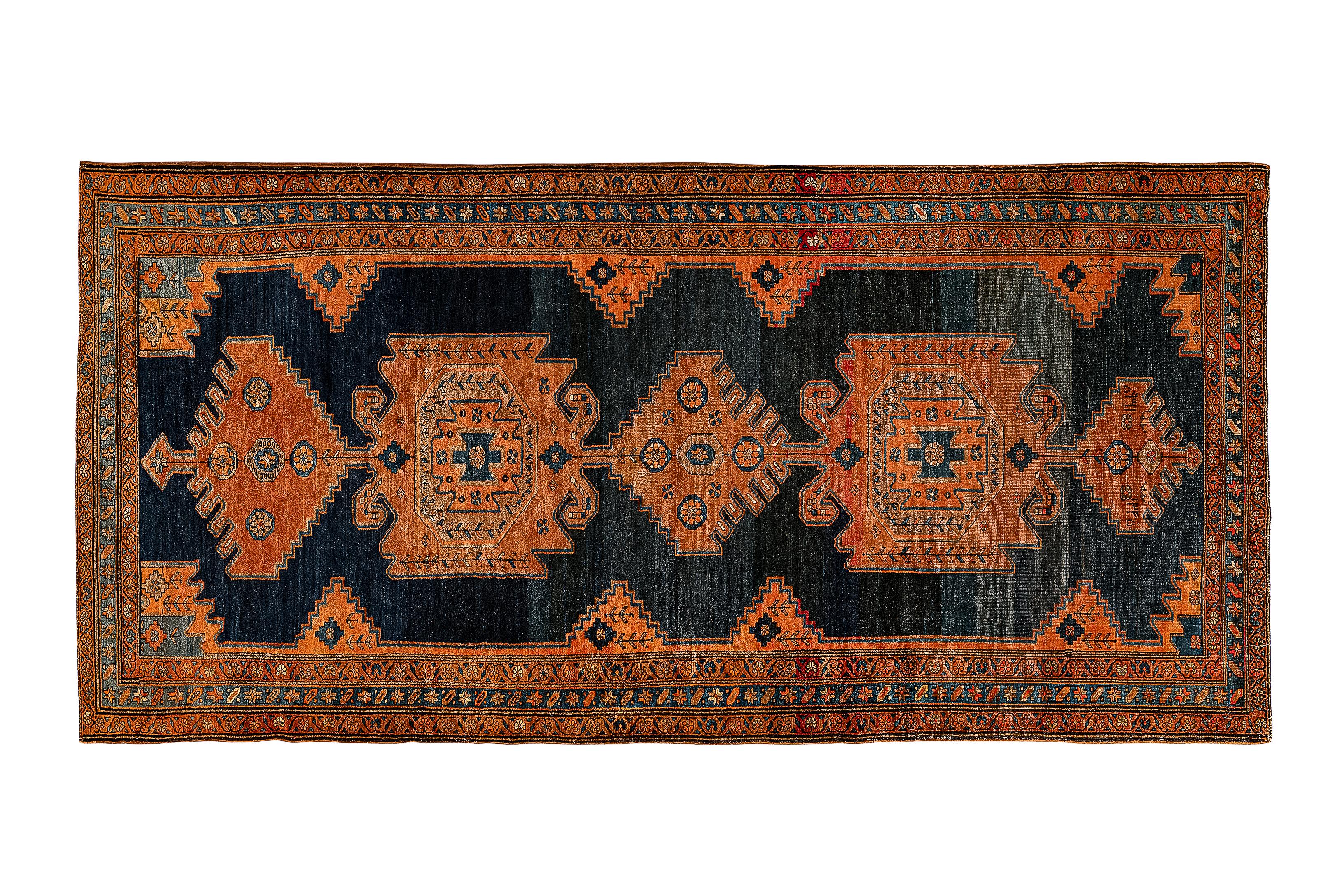 Wool Antique Persian Malayer Rug Runner For Sale