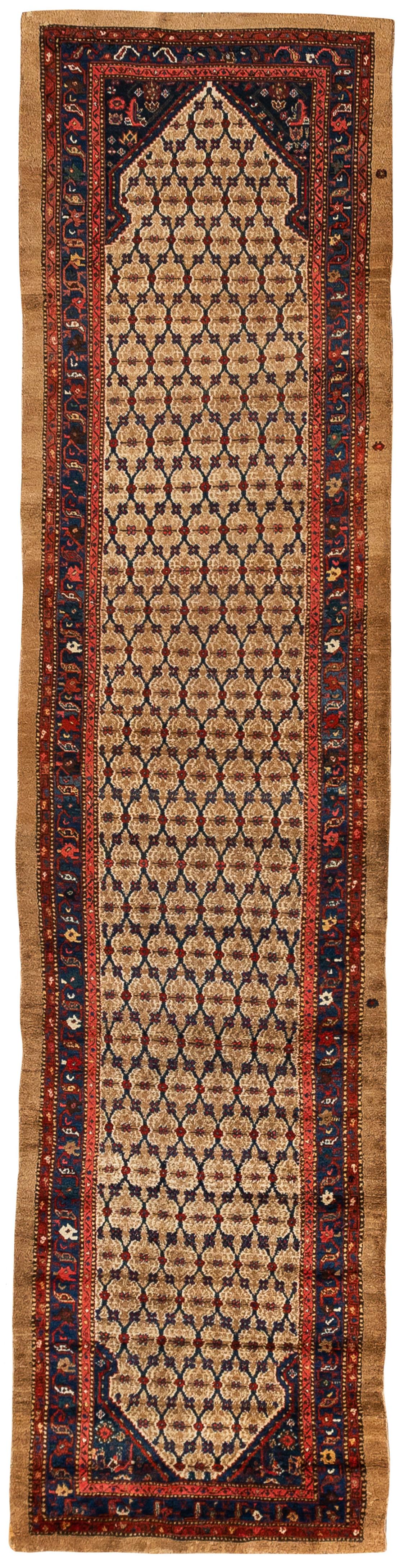 Wool Antique Persian Malayer Long Runner For Sale
