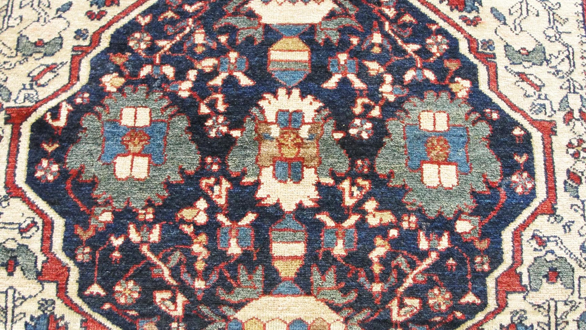 Wool Antique Persian Malayer Rug 4'3