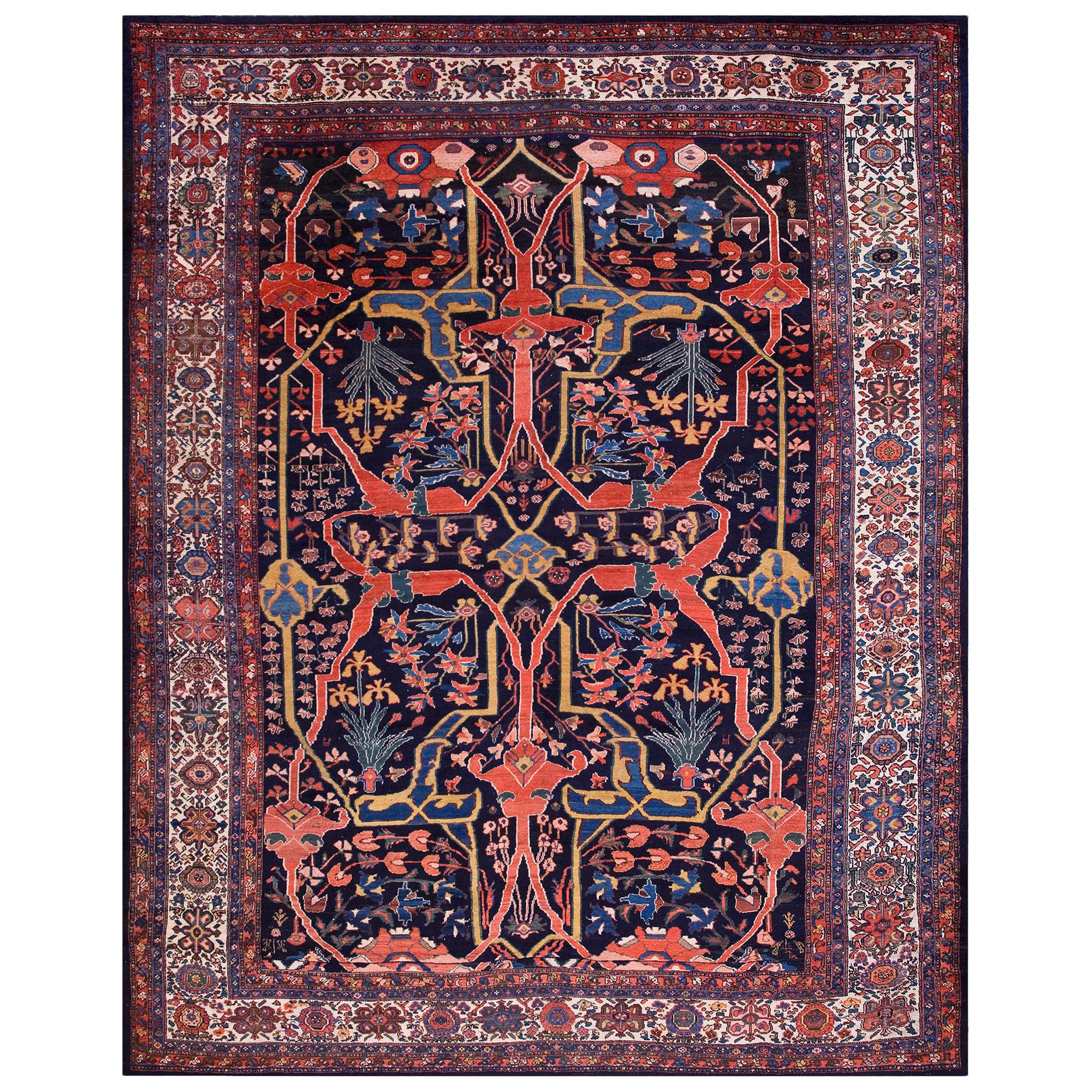 Antique Persian Malayer Rug 11' 6" x 13' 8" For Sale