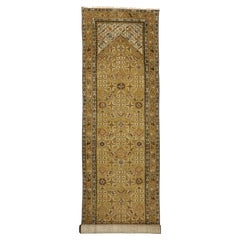 Antiker antiker persischer Malayer-Teppich-Läufer für Flur mit Guli Hinnai-Blume