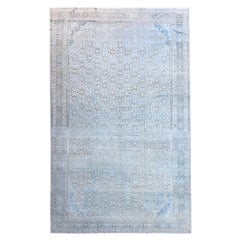 Antiquités - Tapis persan Malayer - Motif Herati - Ivoire et bleu