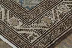 Antique Persian Malayer Rug in Blue, Beige and Geometric Pattern - Rug & Kilim