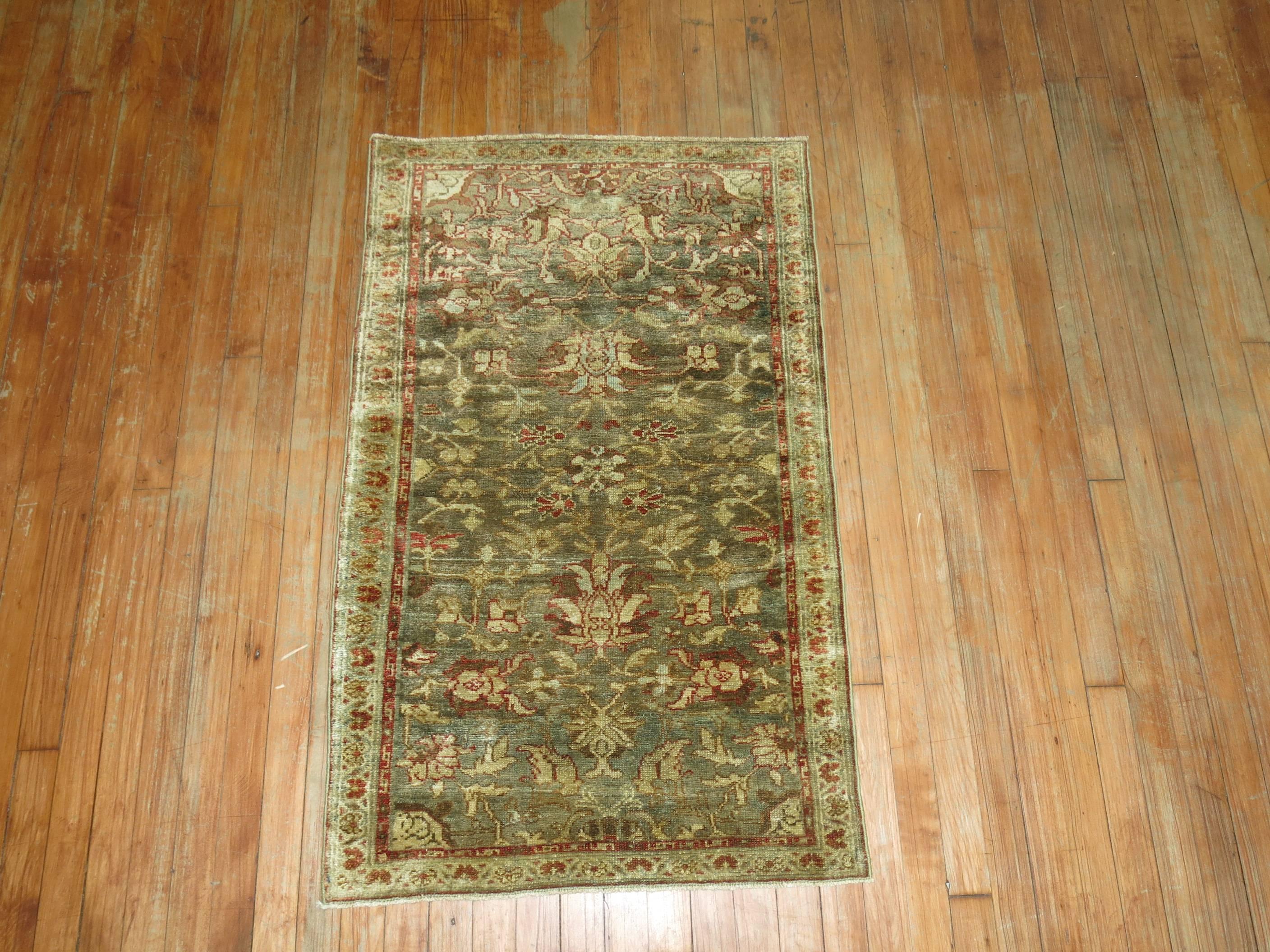 An early 20th century highly decorative Persian Malayer mat size rug.