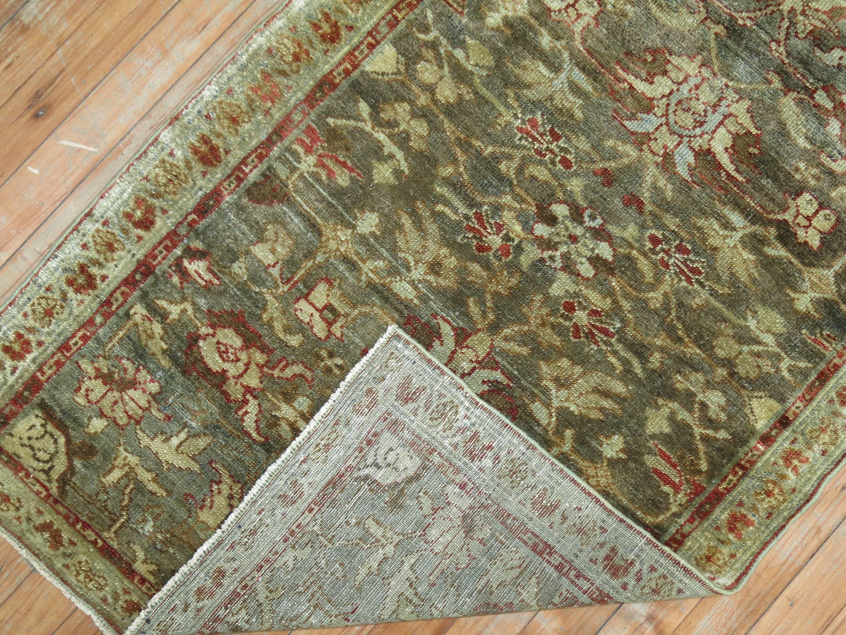 Antique Persian Malayer Rug Mat In Excellent Condition In New York, NY