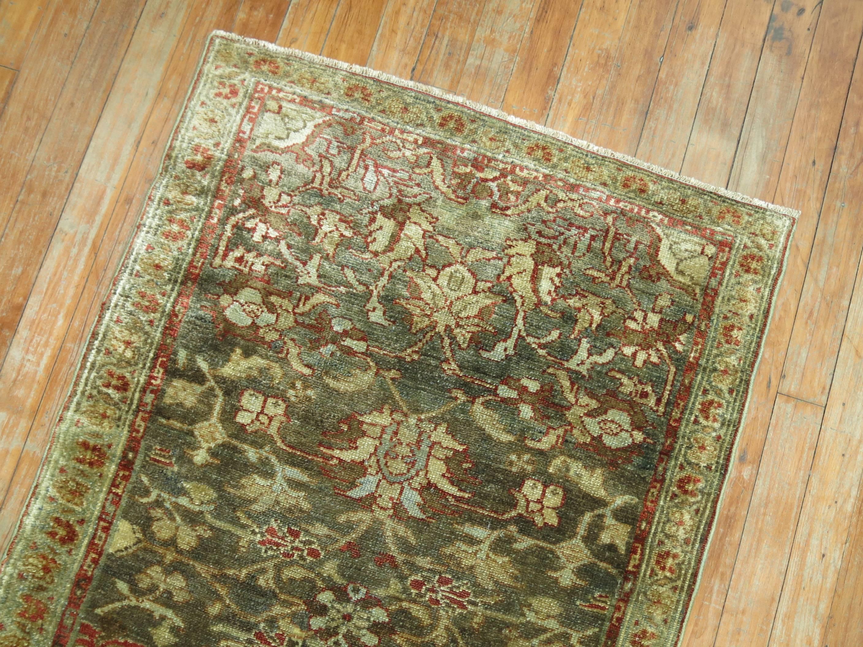 20th Century Antique Persian Malayer Rug Mat