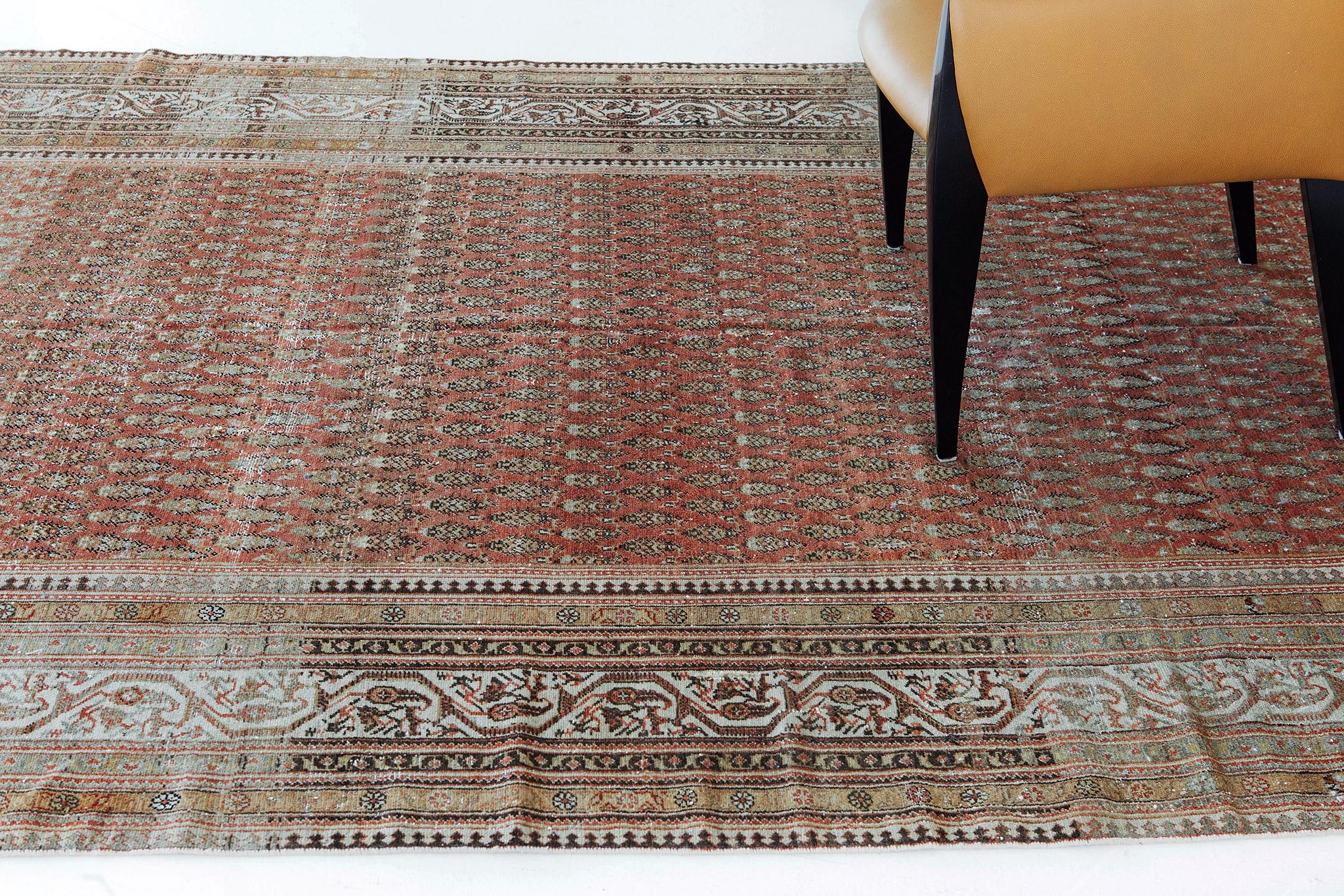 Antique Persian Malayer Rug Mir Design 56653 In Good Condition For Sale In WEST HOLLYWOOD, CA