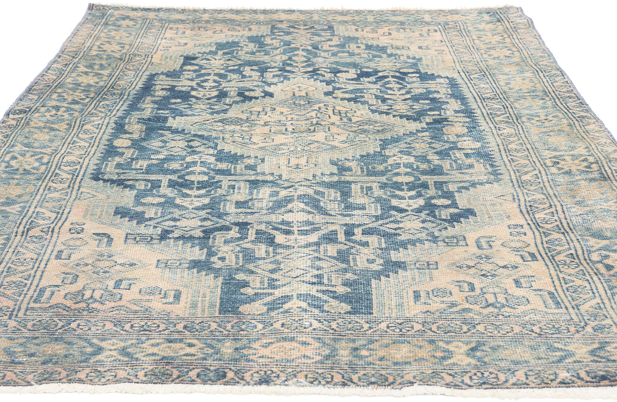 Hand-Knotted Antique Persian Malayer Rug, Modern Masculine Meets Subtle Sophistication For Sale
