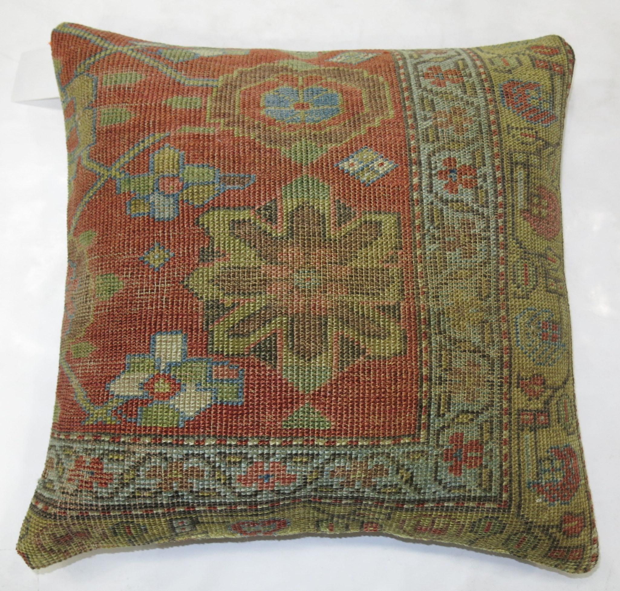 Antique Persian Malayer Rug Pillow In Excellent Condition In New York, NY