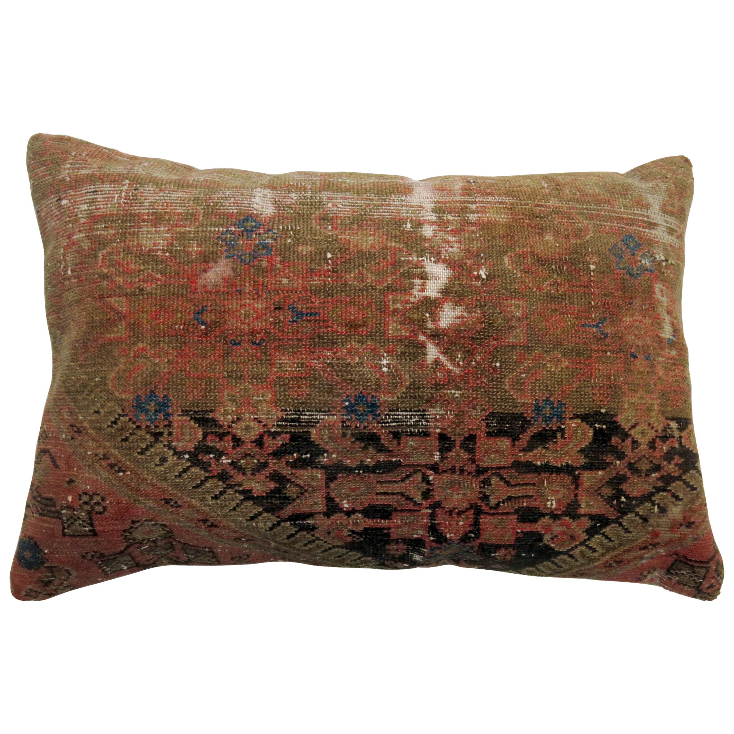 Antique Persian Malayer Rug Pillow For Sale