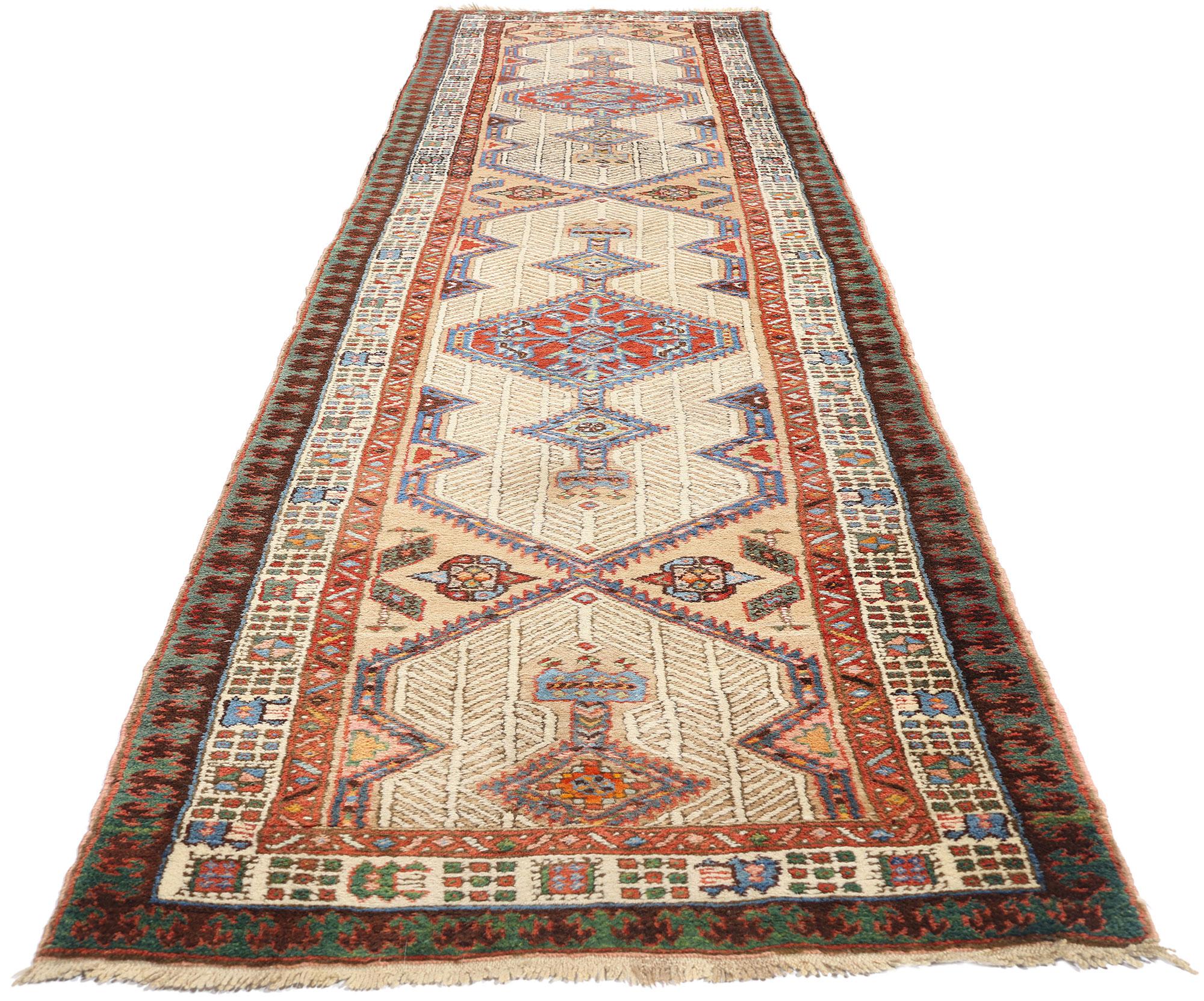 Antiker persischer Malayer-Teppich-Läufer, 03'02 x 13'07 (Persisch) im Angebot