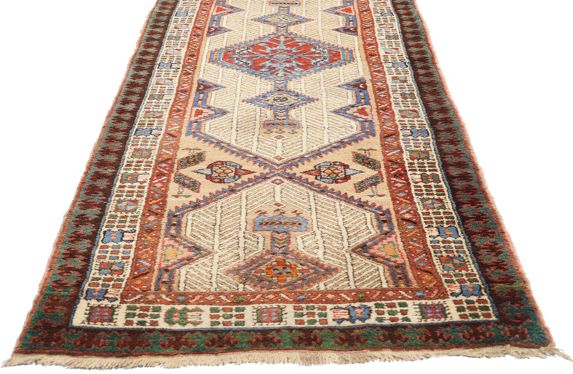 Antiker persischer Malayer-Teppich-Läufer, 03'02 x 13'07 (Handgeknüpft) im Angebot