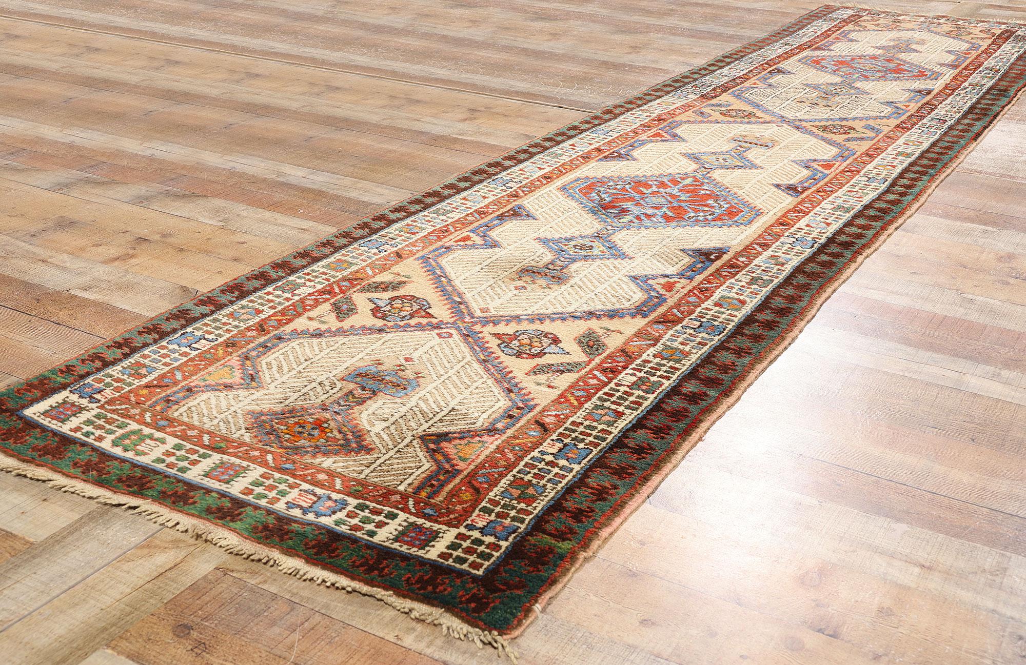 Antiker persischer Malayer-Teppich-Läufer, 03'02 x 13'07 (Wolle) im Angebot