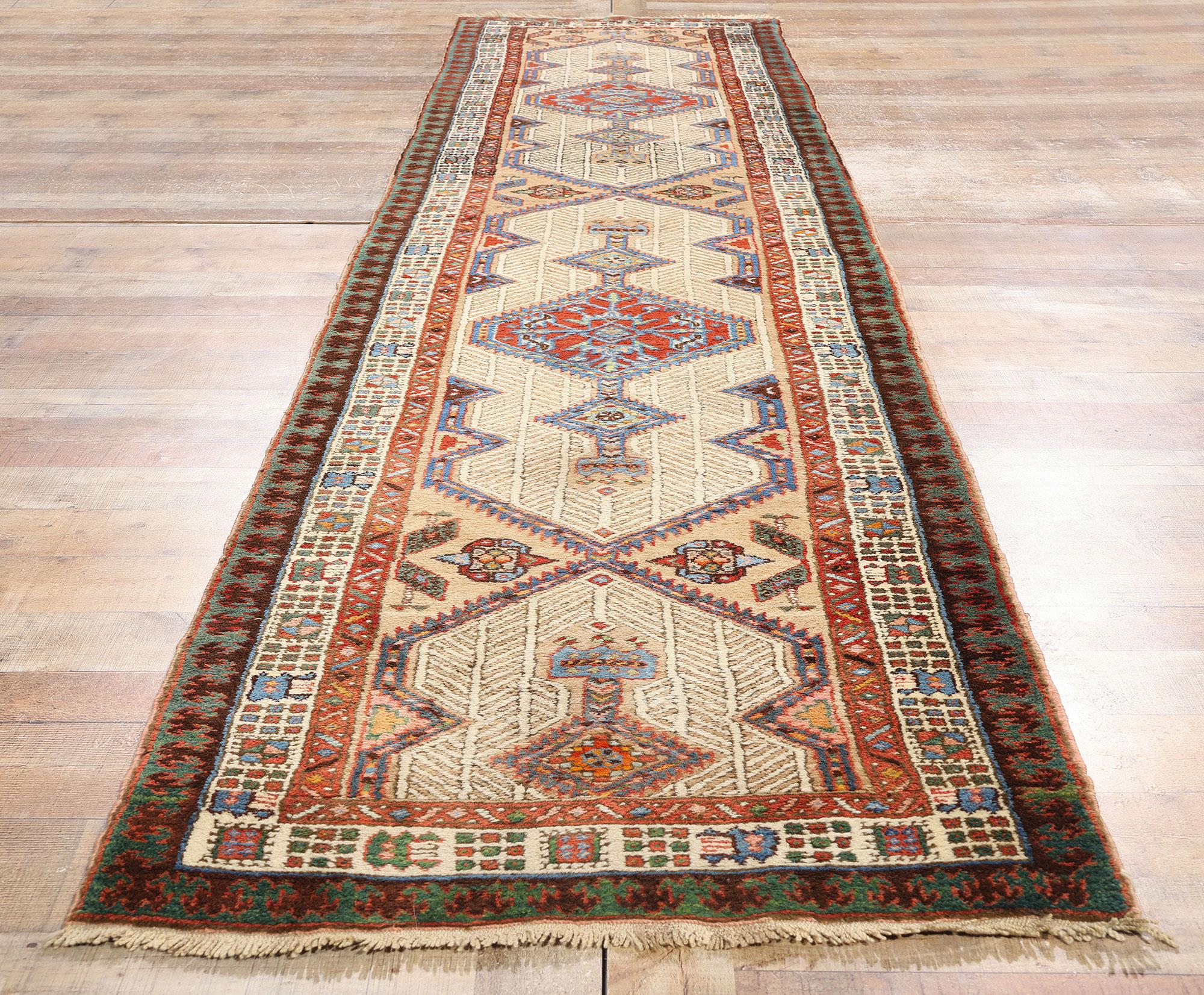 Antiker persischer Malayer-Teppich-Läufer, 03'02 x 13'07 im Angebot 1