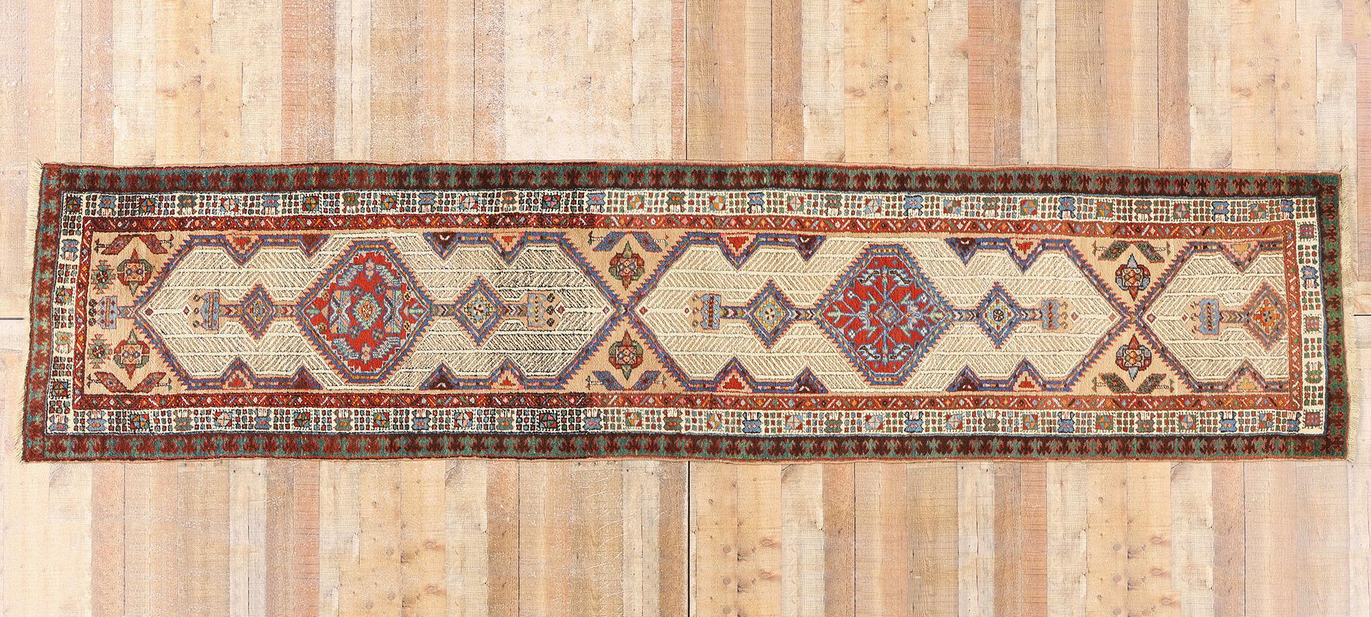 Antiker persischer Malayer-Teppich-Läufer, 03'02 x 13'07 im Angebot 2